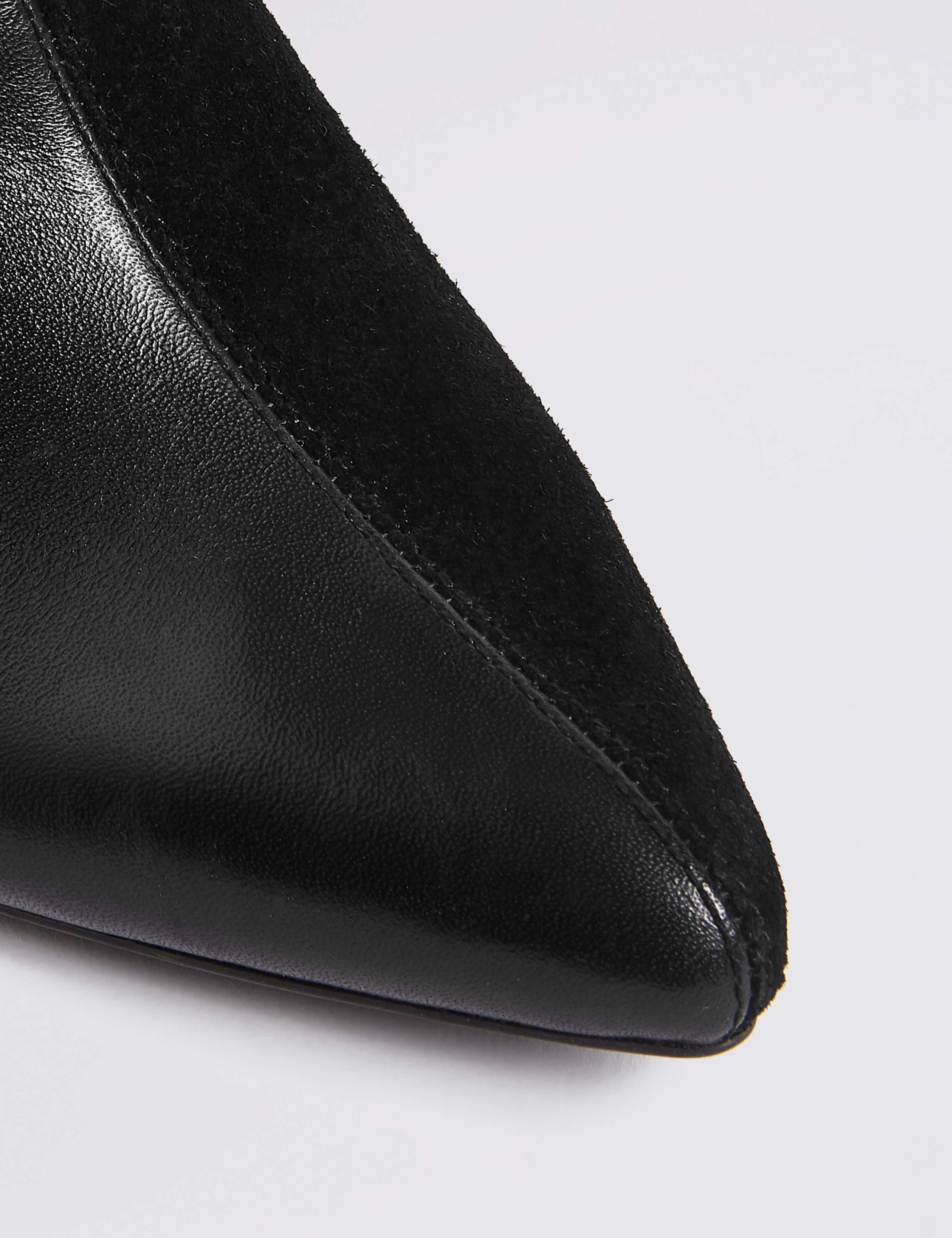 Leather Cone Heel Mule Shoes 5 of 5