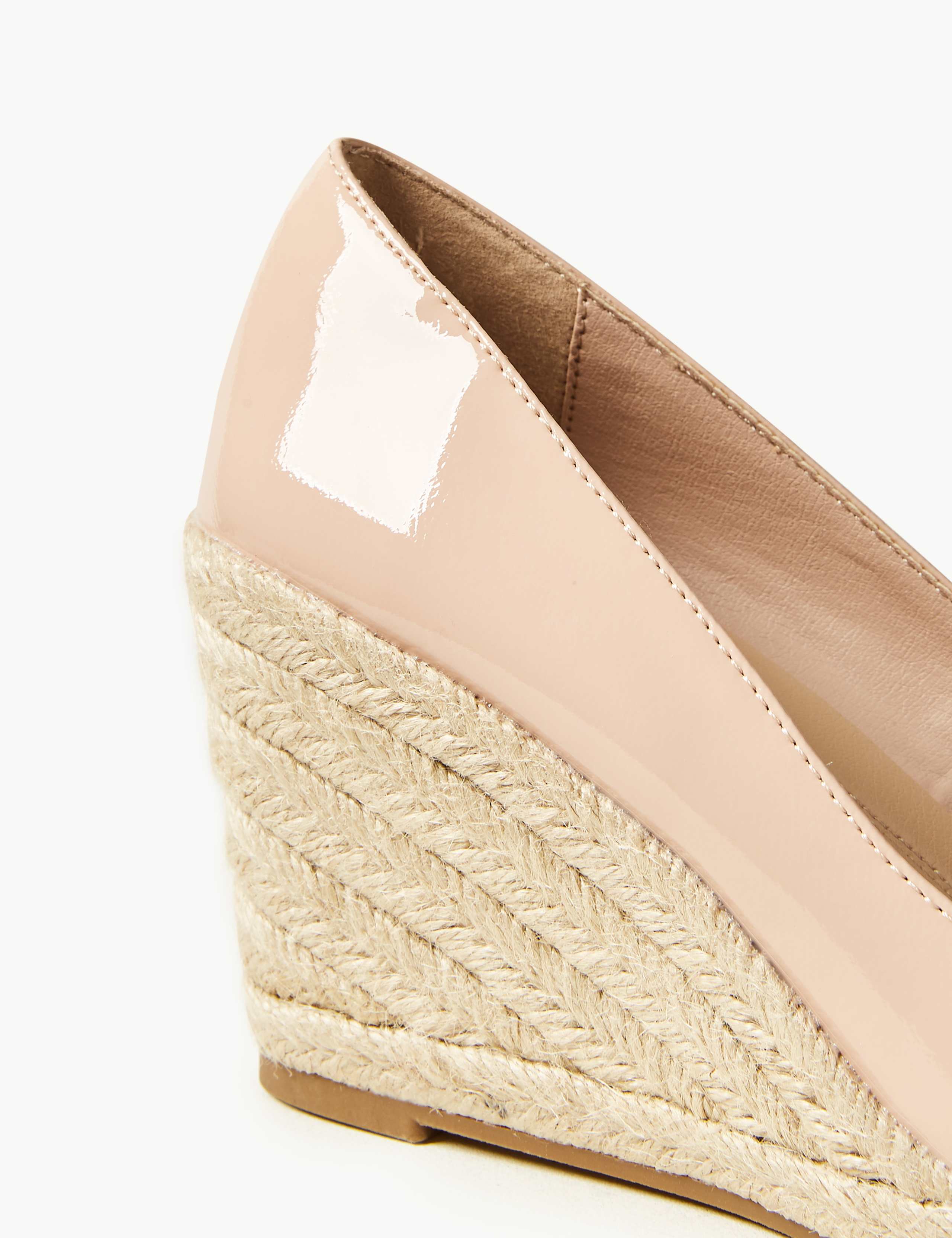 Leather Wedge Heel Almond Toe Espadrilles 4 of 6