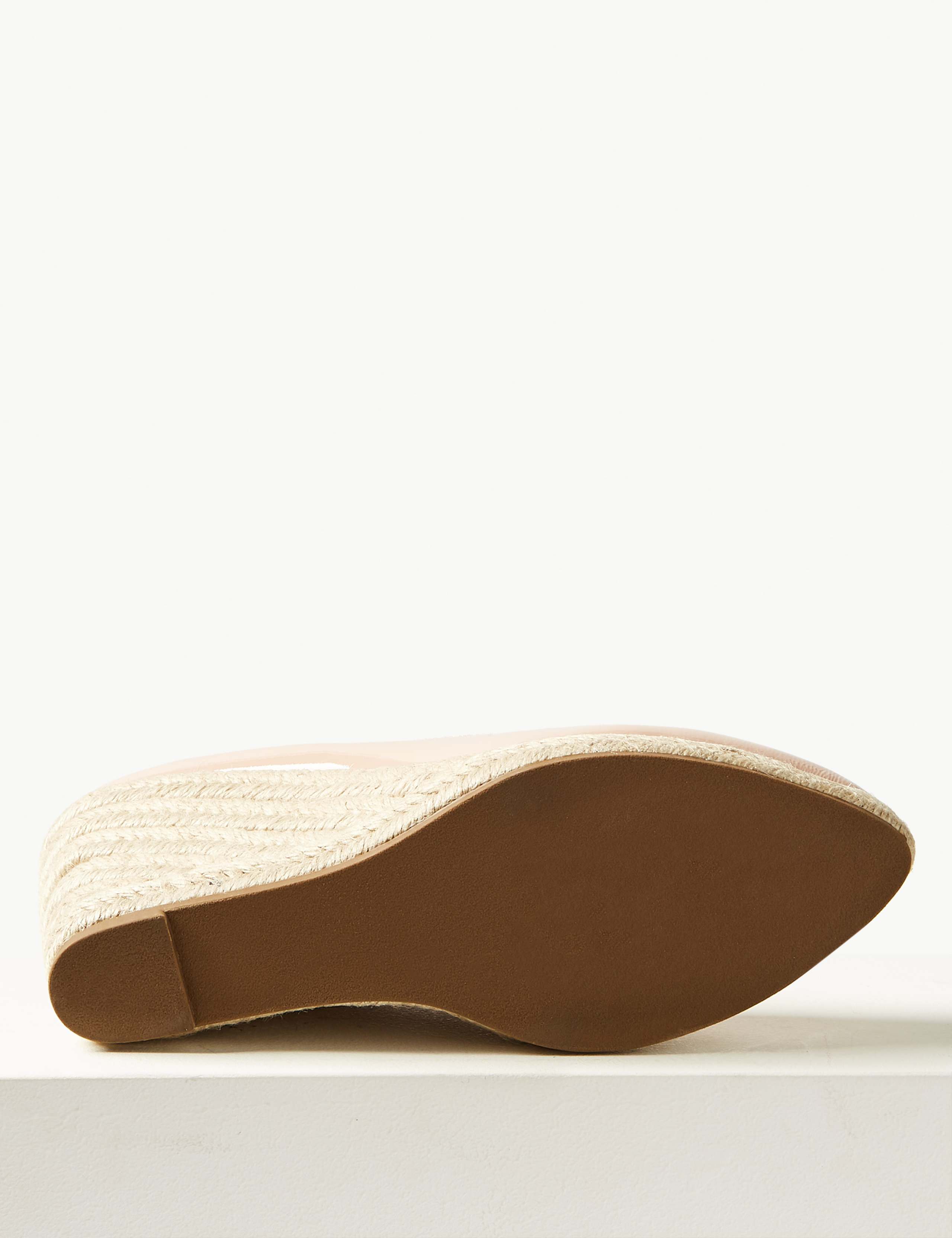 Leather Wedge Heel Almond Toe Espadrilles 5 of 6