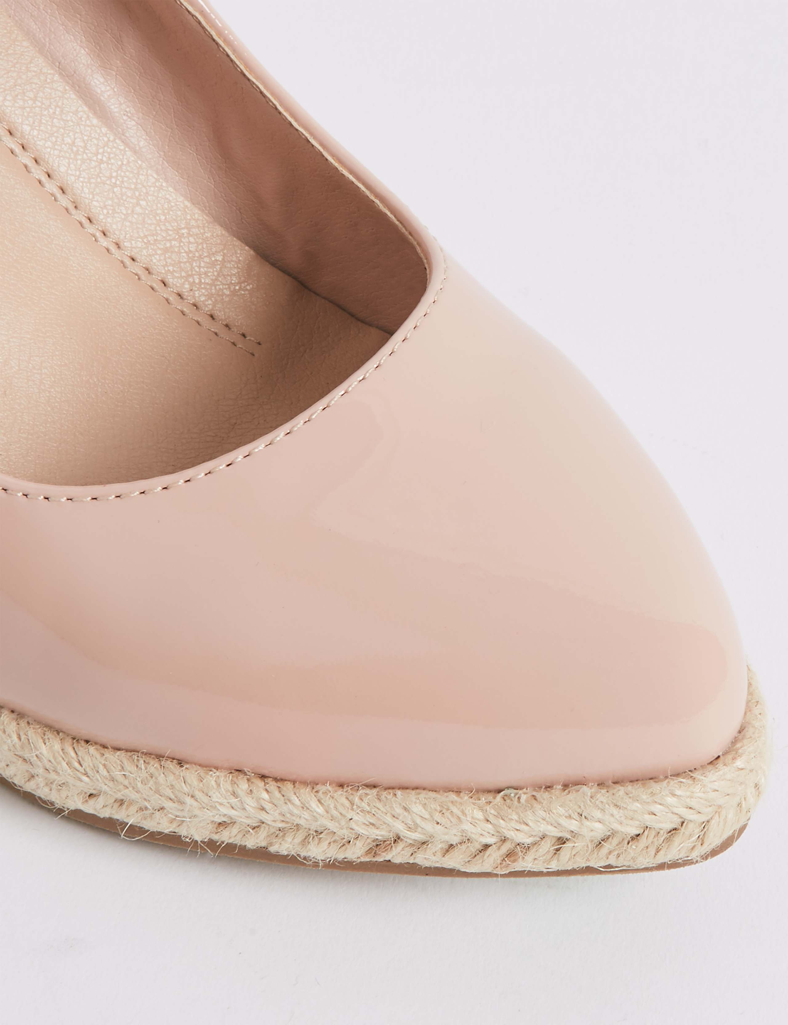Leather Wedge Heel Almond Toe Espadrilles 6 of 6