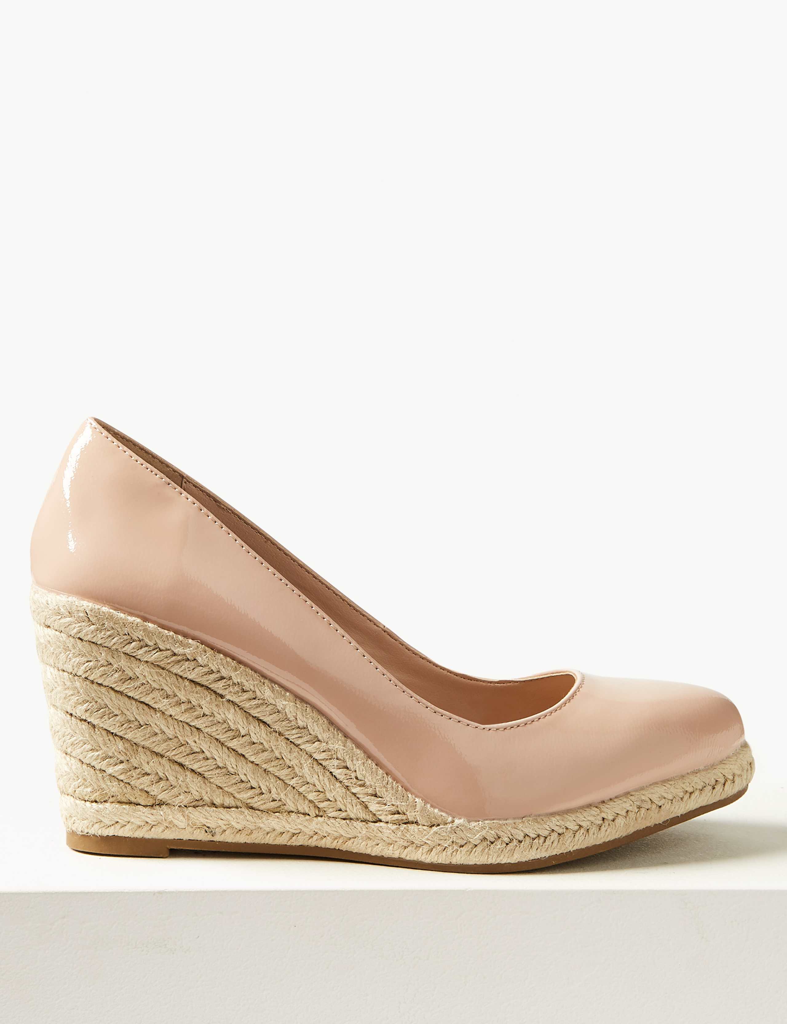 Leather Wedge Heel Almond Toe Espadrilles 2 of 6