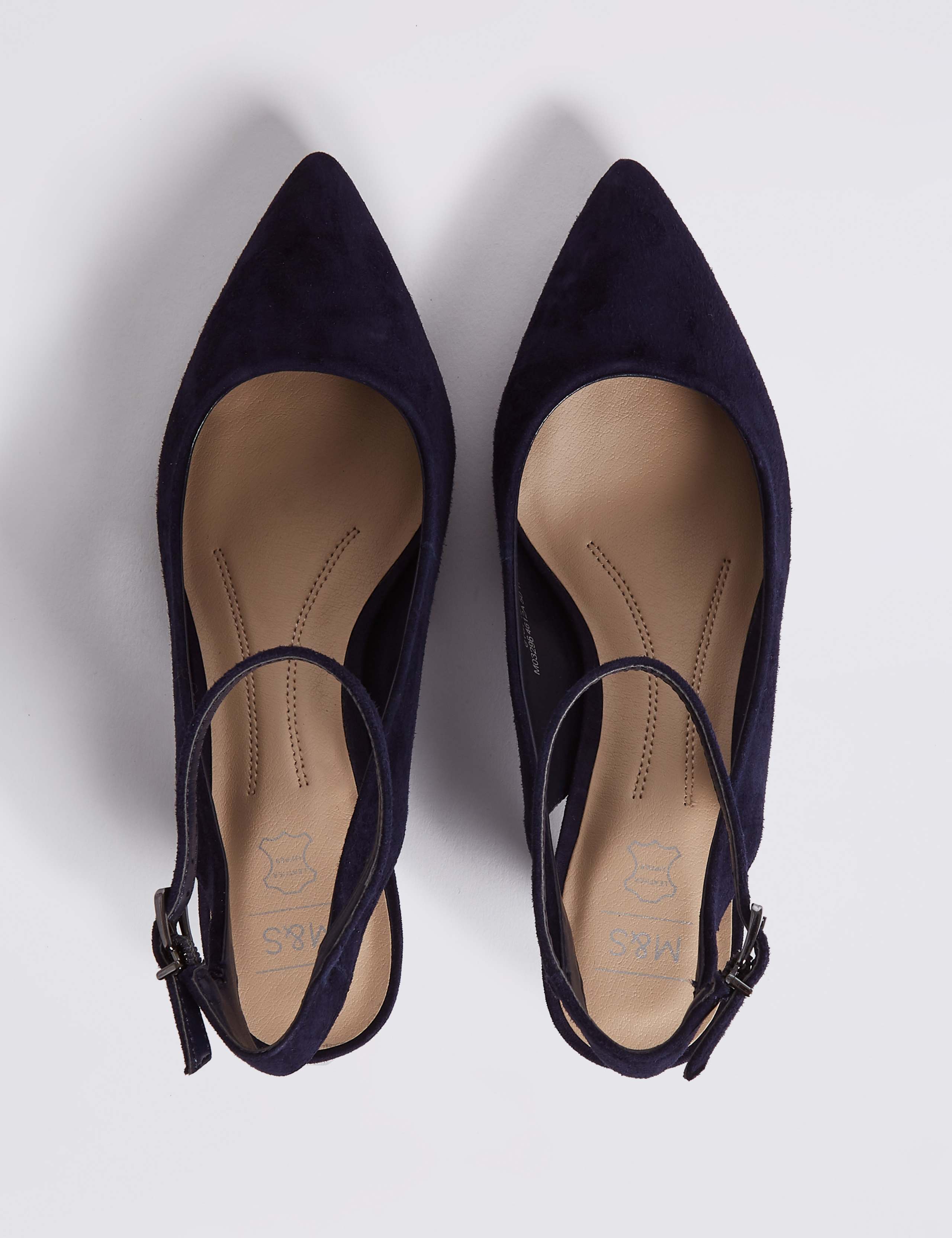 Suede Kitten Heel Ankle Strap Court Shoes 4 of 6