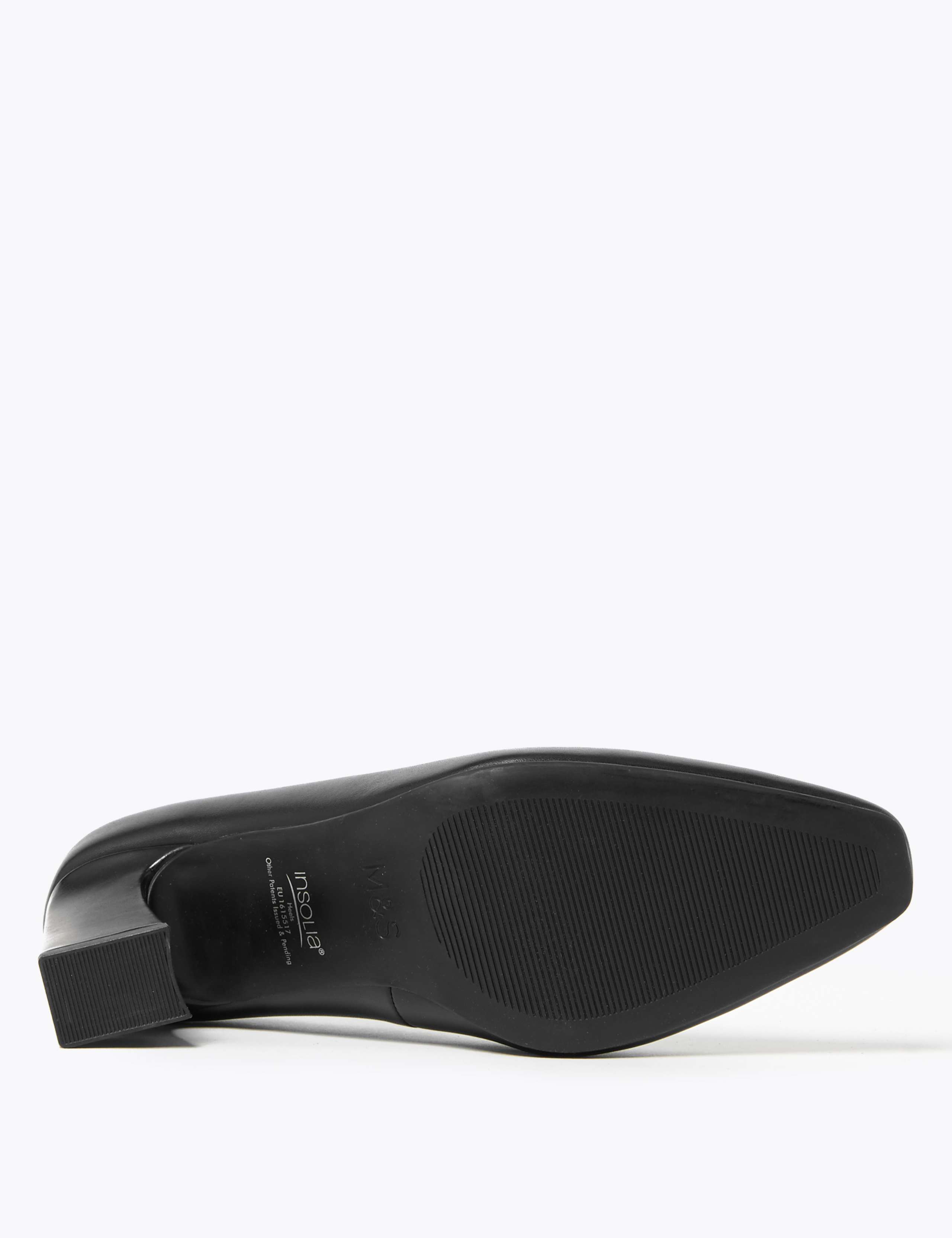 Leather Block Heel Court Shoes 5 of 5