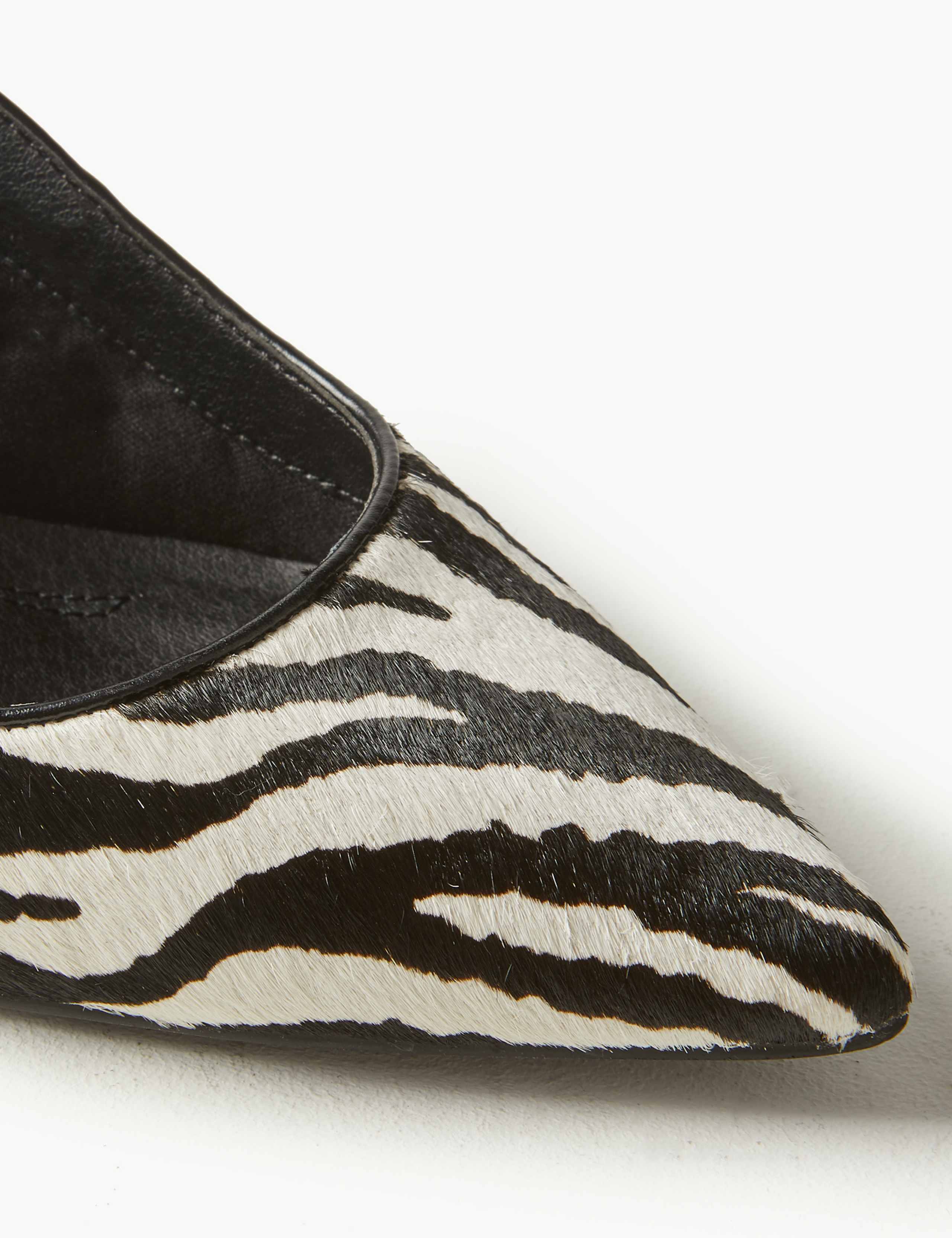 Leather Kitten Heel Slingback Shoes 3 of 4