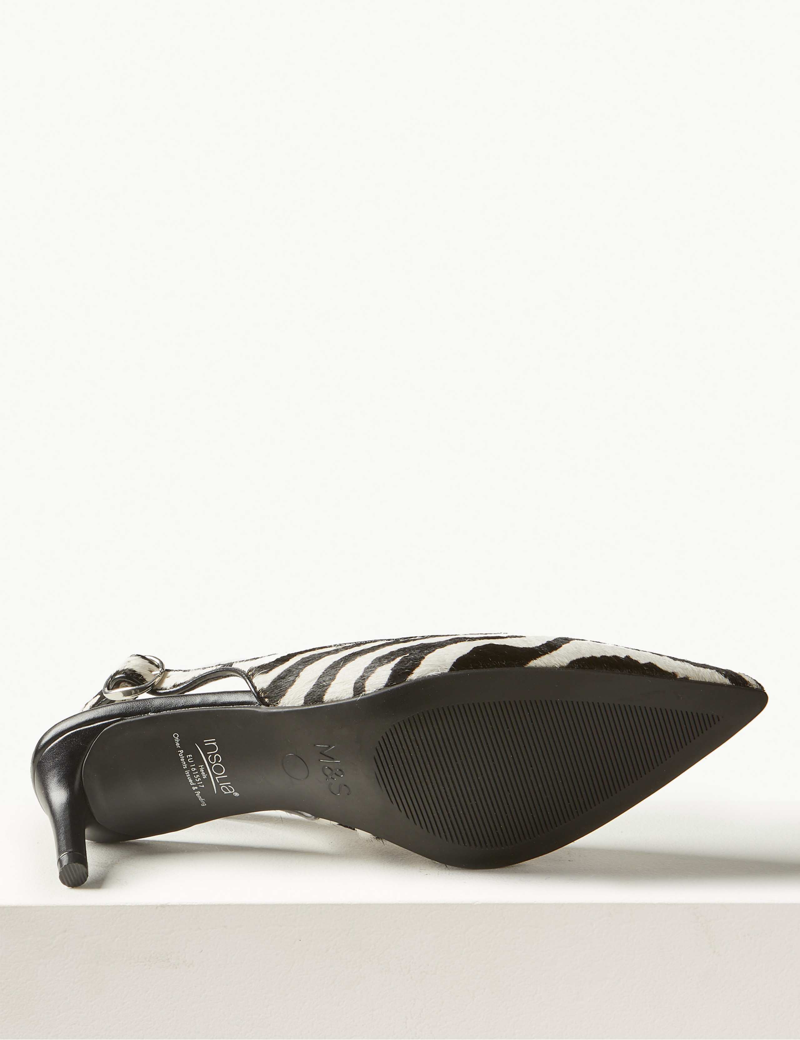 Leather Kitten Heel Slingback Shoes 4 of 4