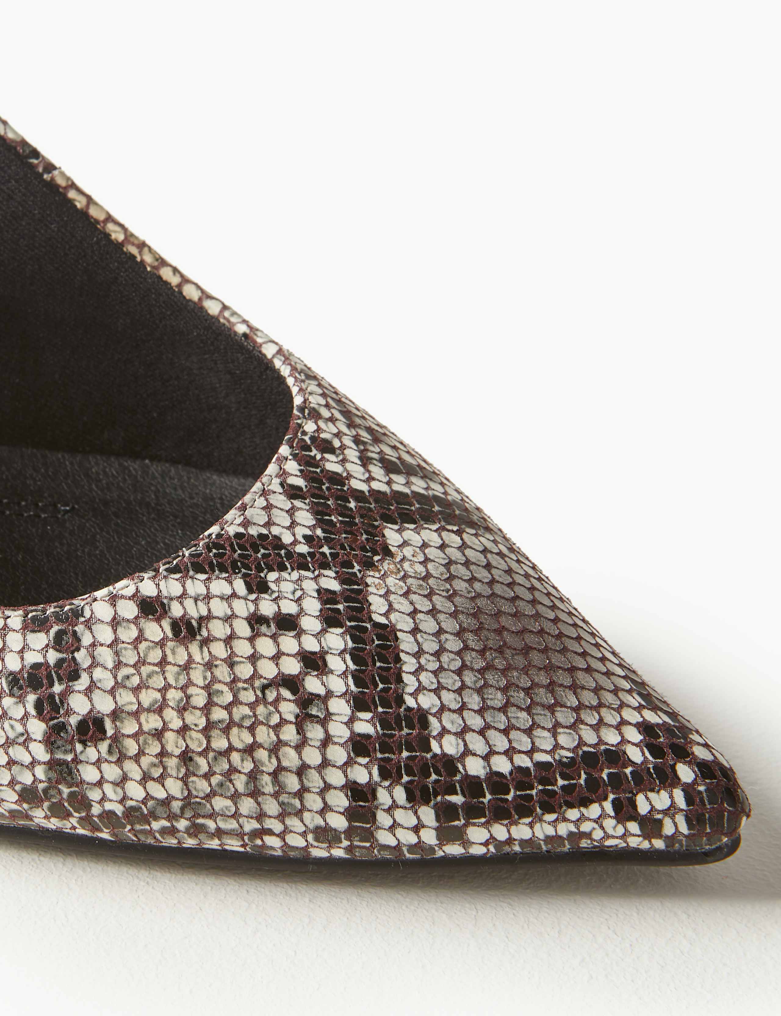 Leather Kitten Heel Slingback Shoes 4 of 5