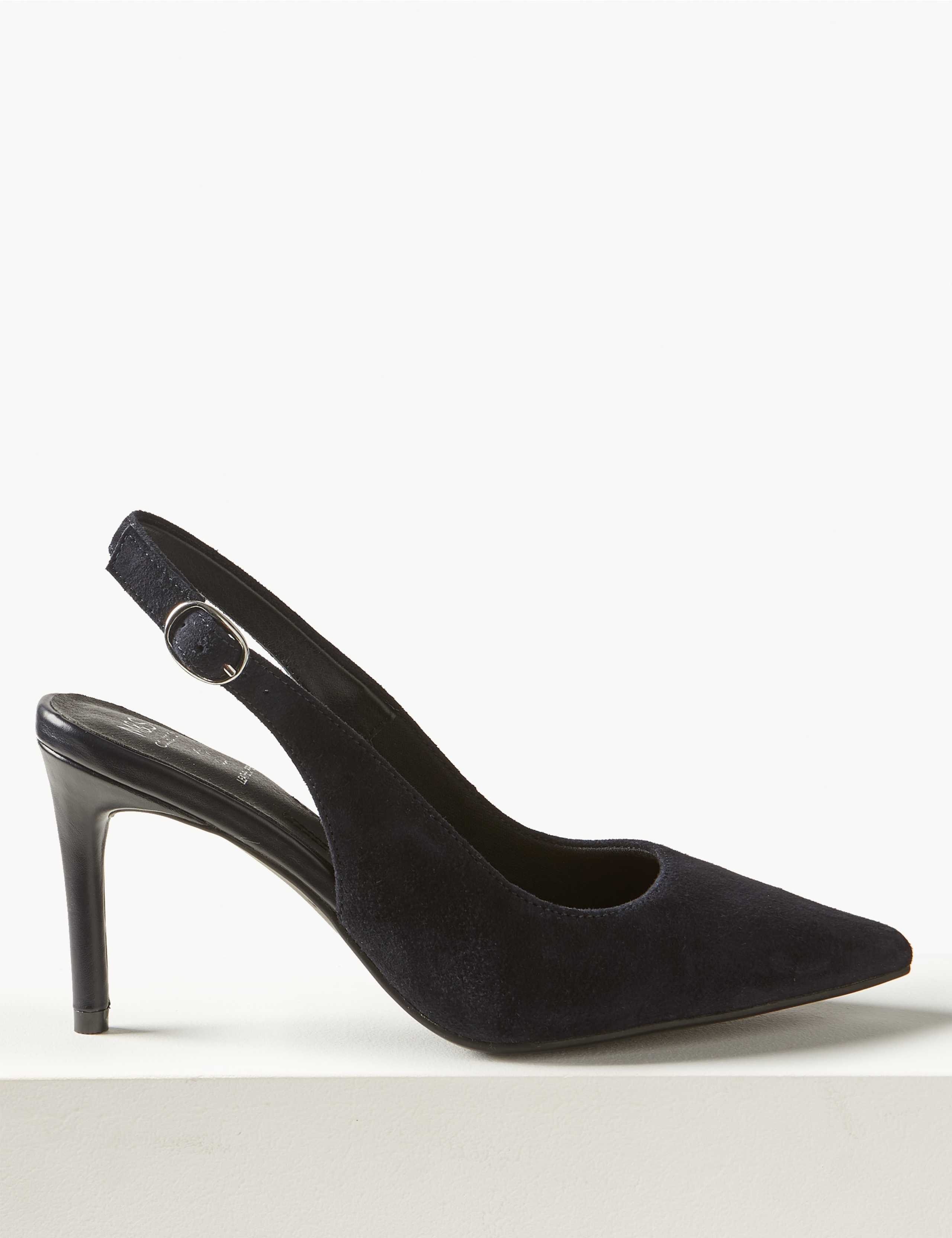 Suede Stiletto Heel Slingback Shoes 2 of 5
