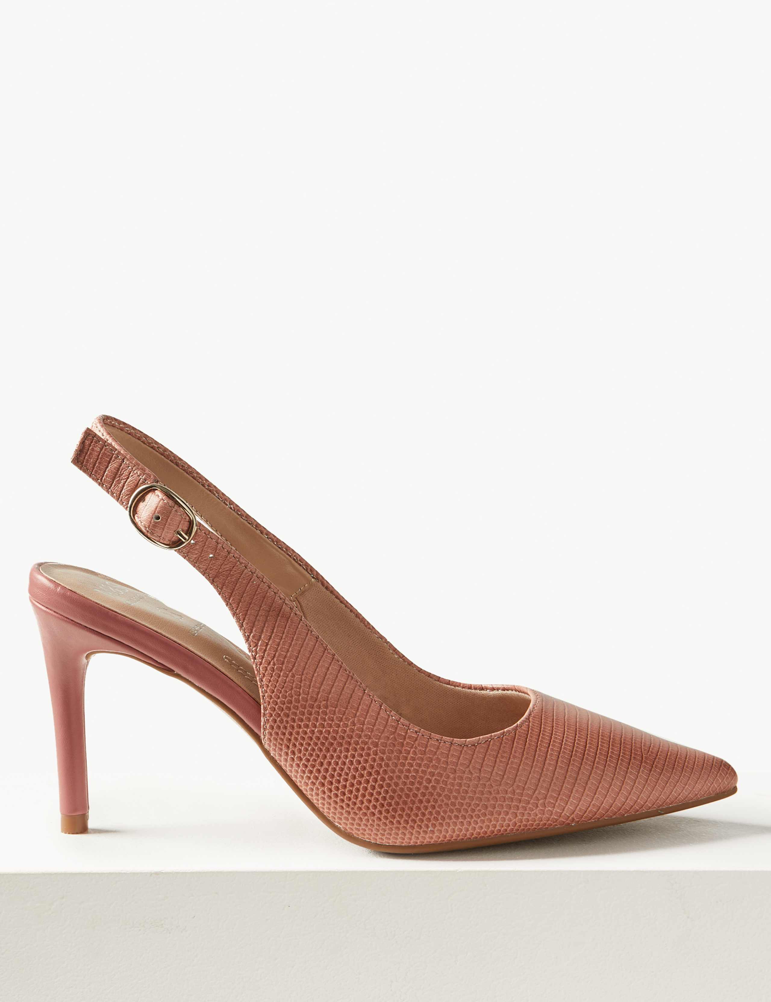 Leather Stiletto Heel Slingback Shoes 2 of 5