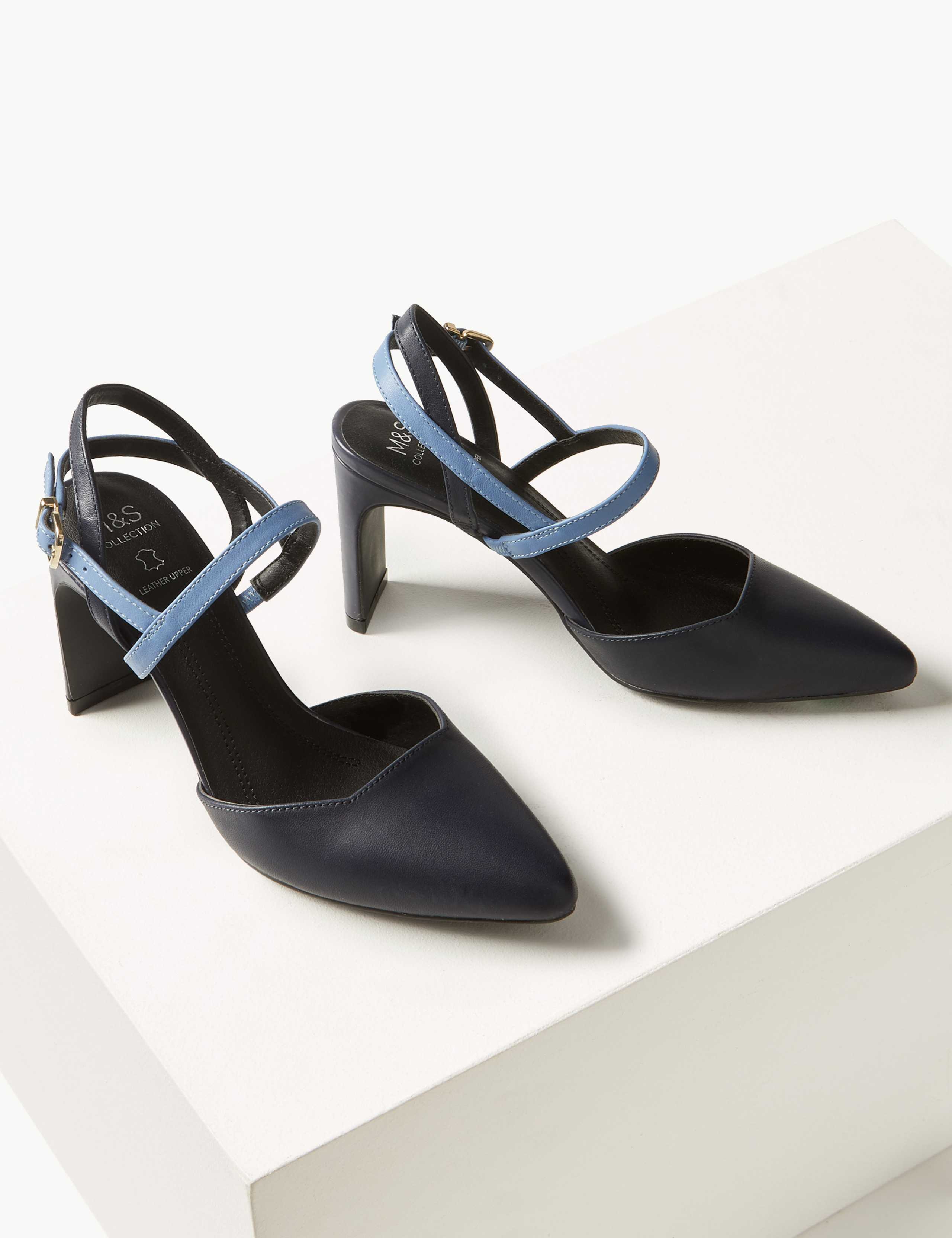 Leather Almond Toe Court Shoes 3 of 5