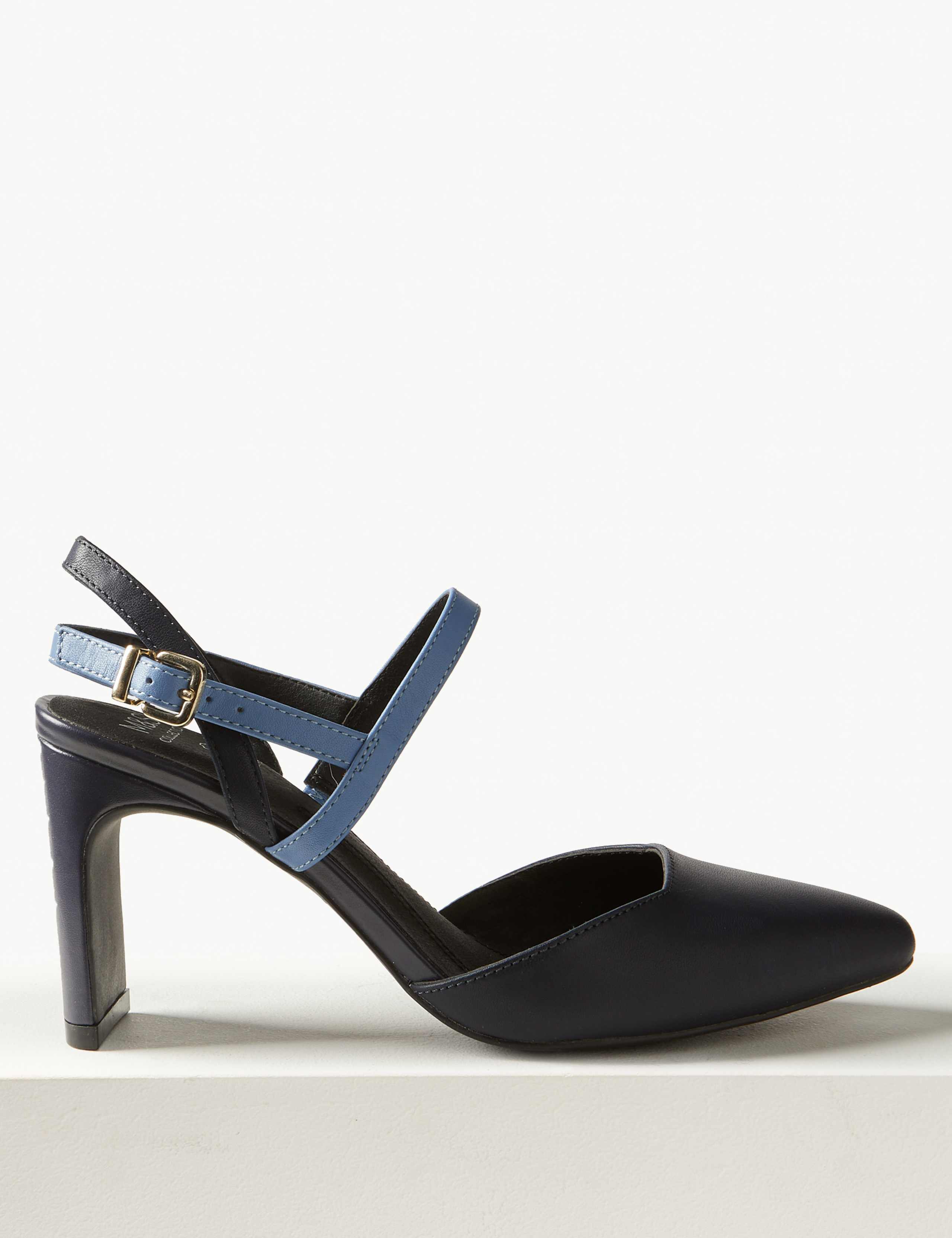 Leather Almond Toe Court Shoes 2 of 5