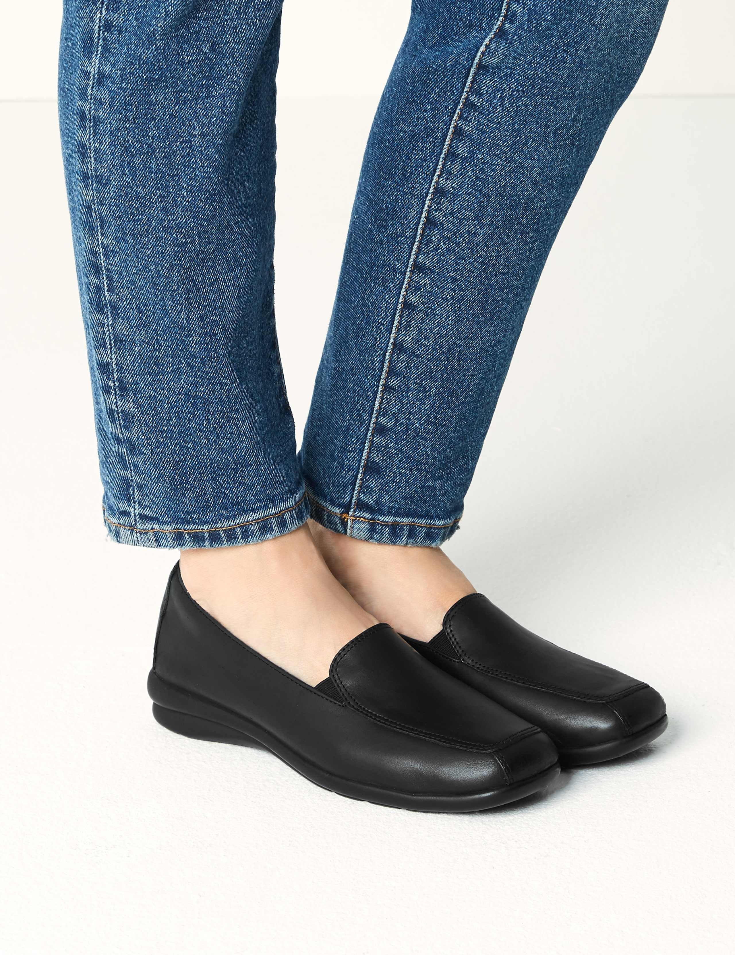 Leather Wedge Heel Loafers 1 of 6