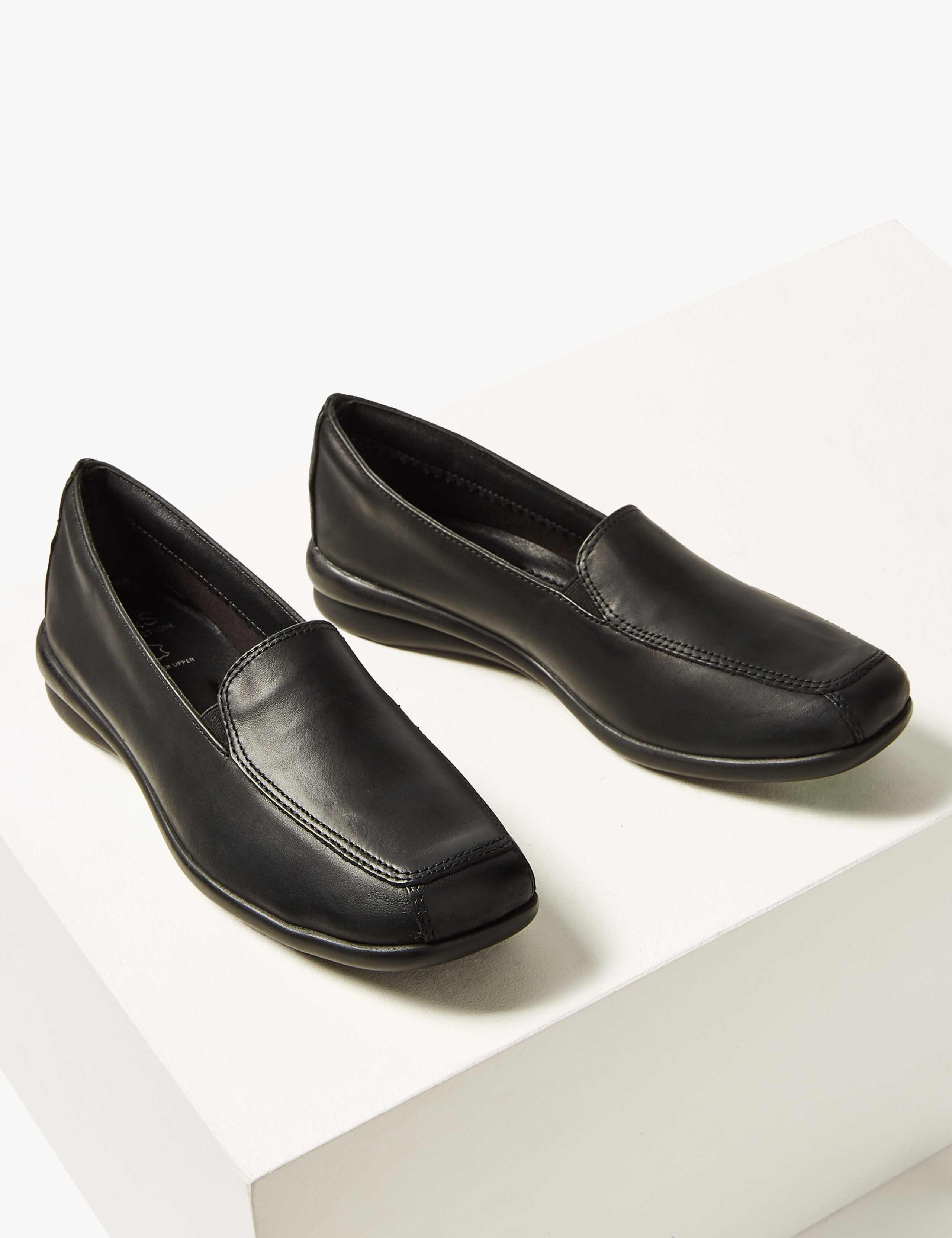 Leather Wedge Heel Loafers 3 of 6