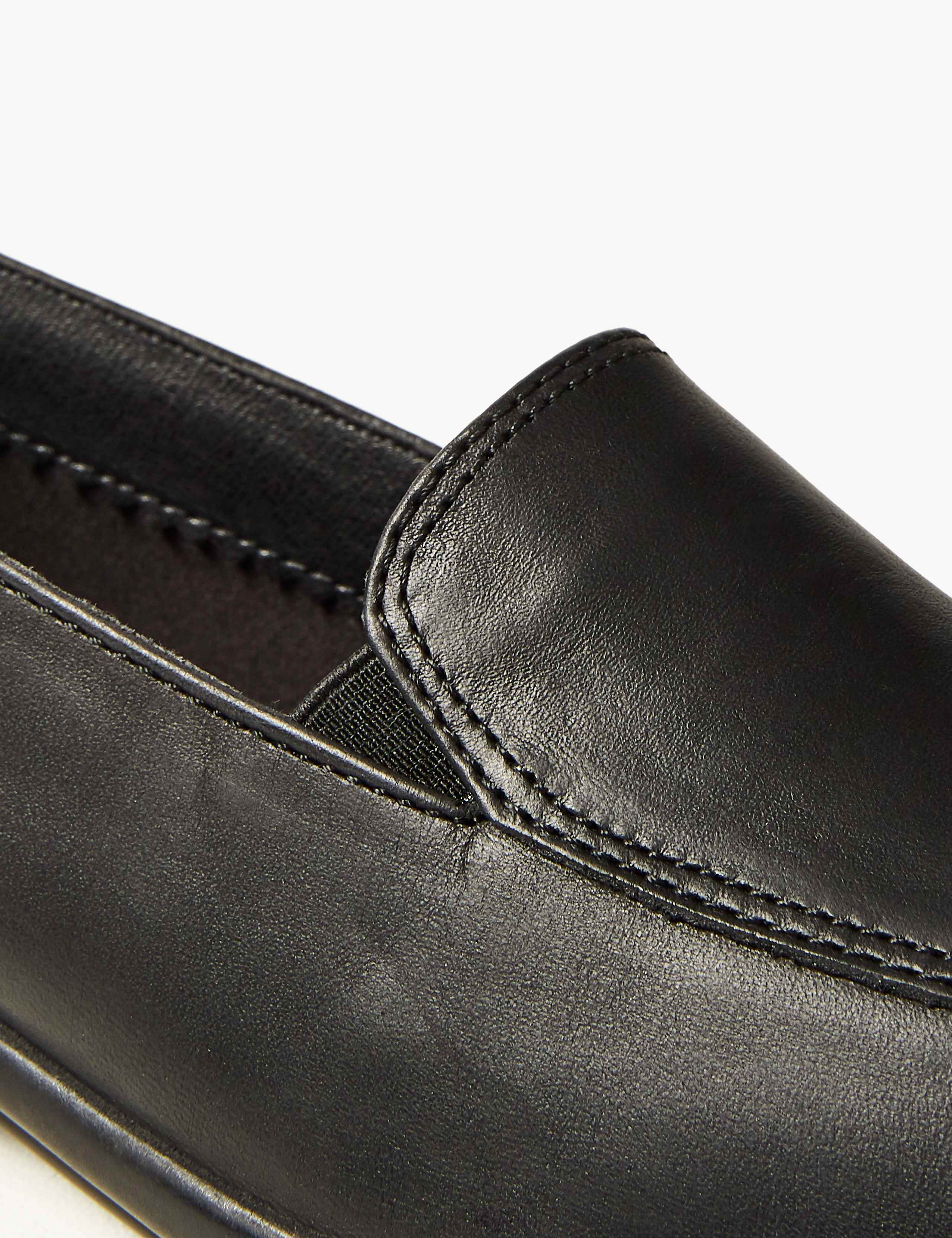 Leather Wedge Heel Loafers 4 of 6
