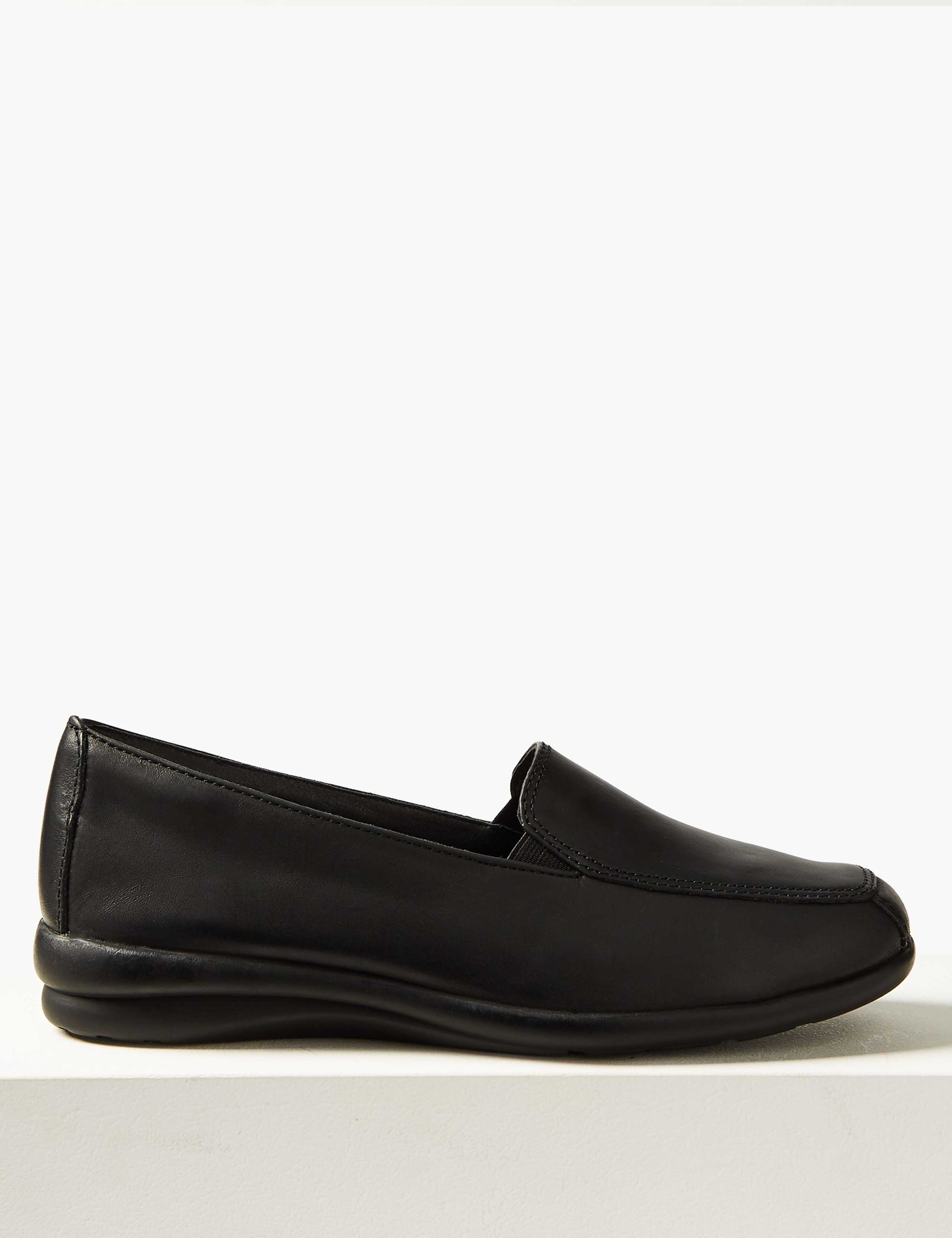 Leather Wedge Heel Loafers 2 of 6