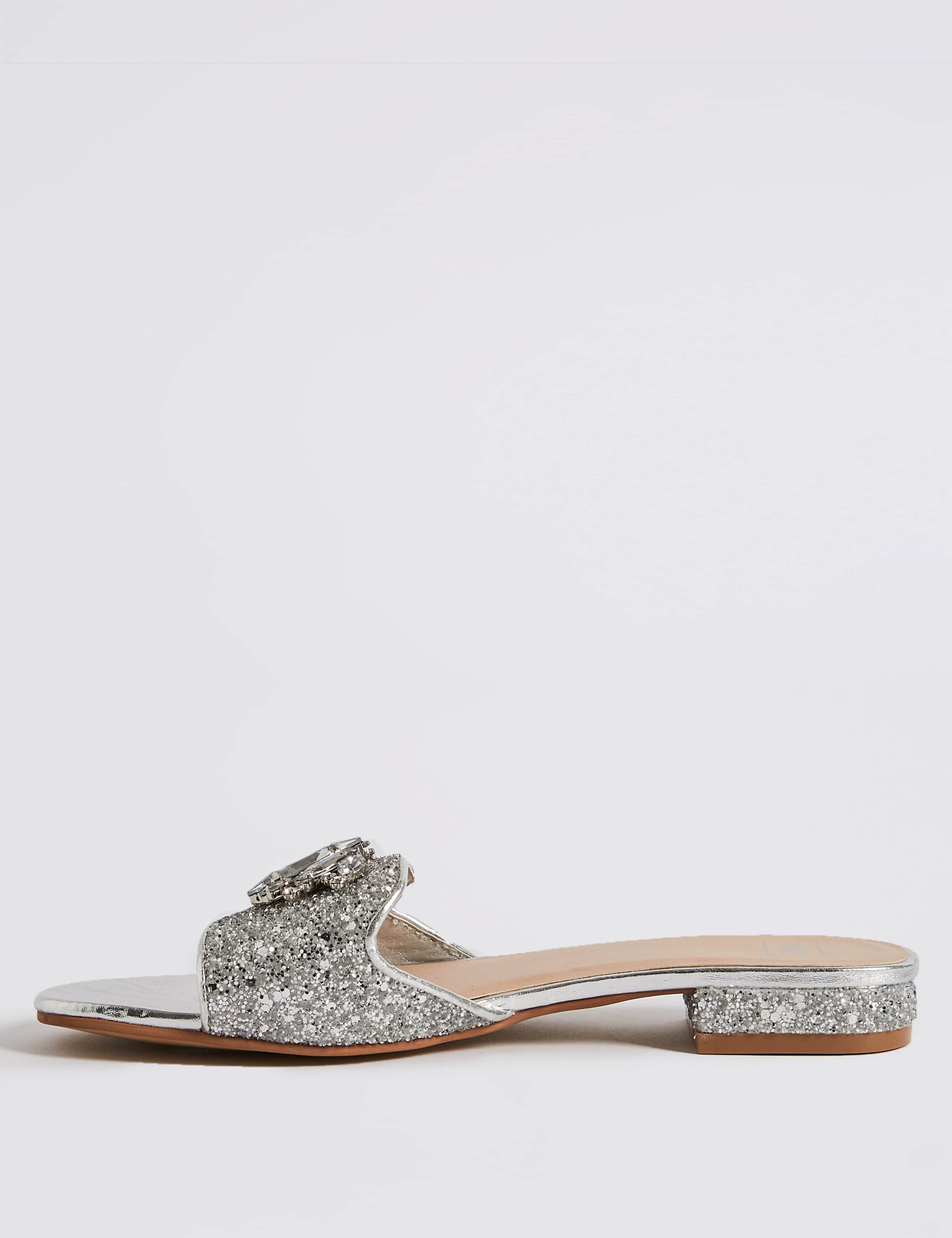 Block Heel Jewel Sparkle Mule Sandals 5 of 6