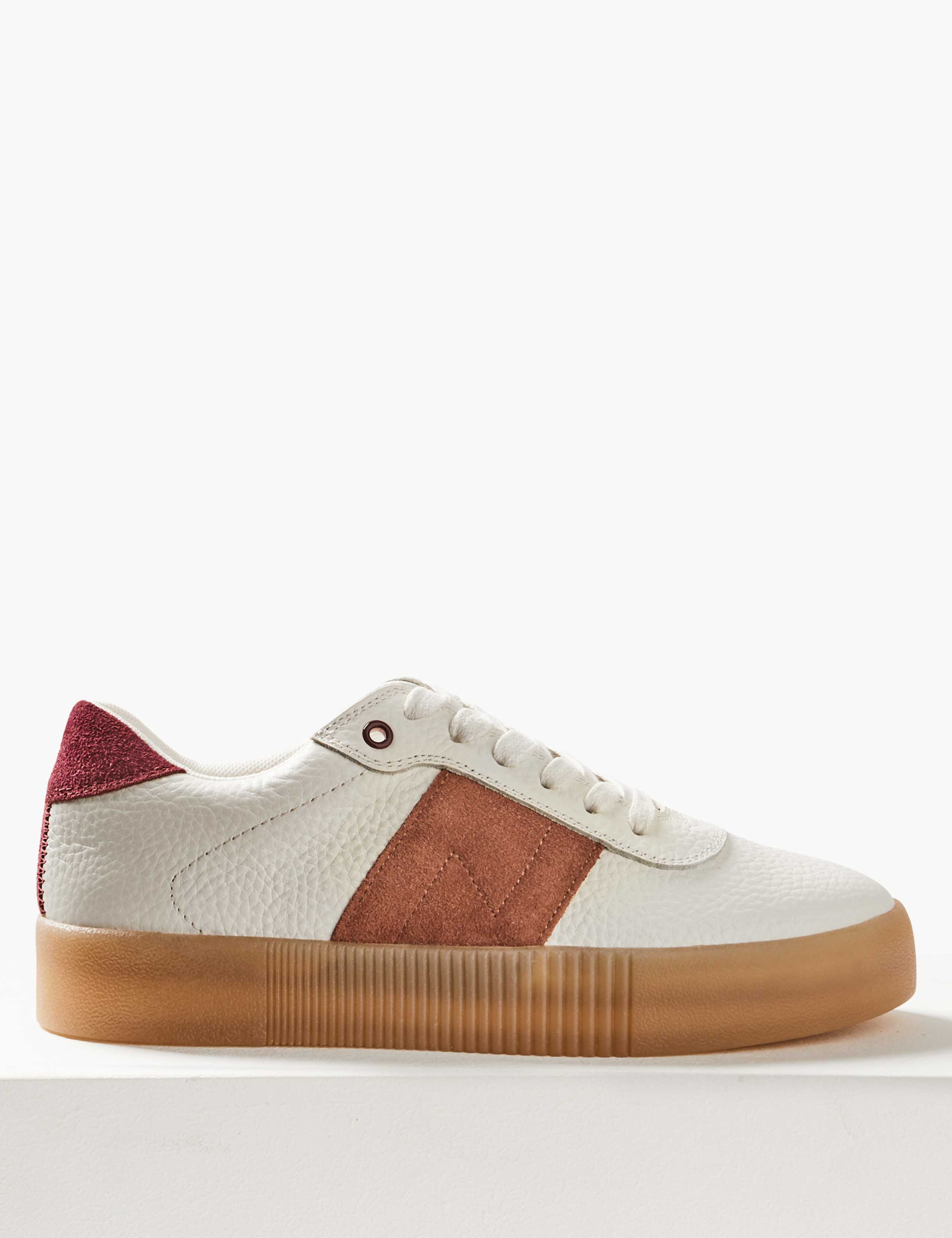 Leather Suede Panel Lace-up Trainers 2 of 5