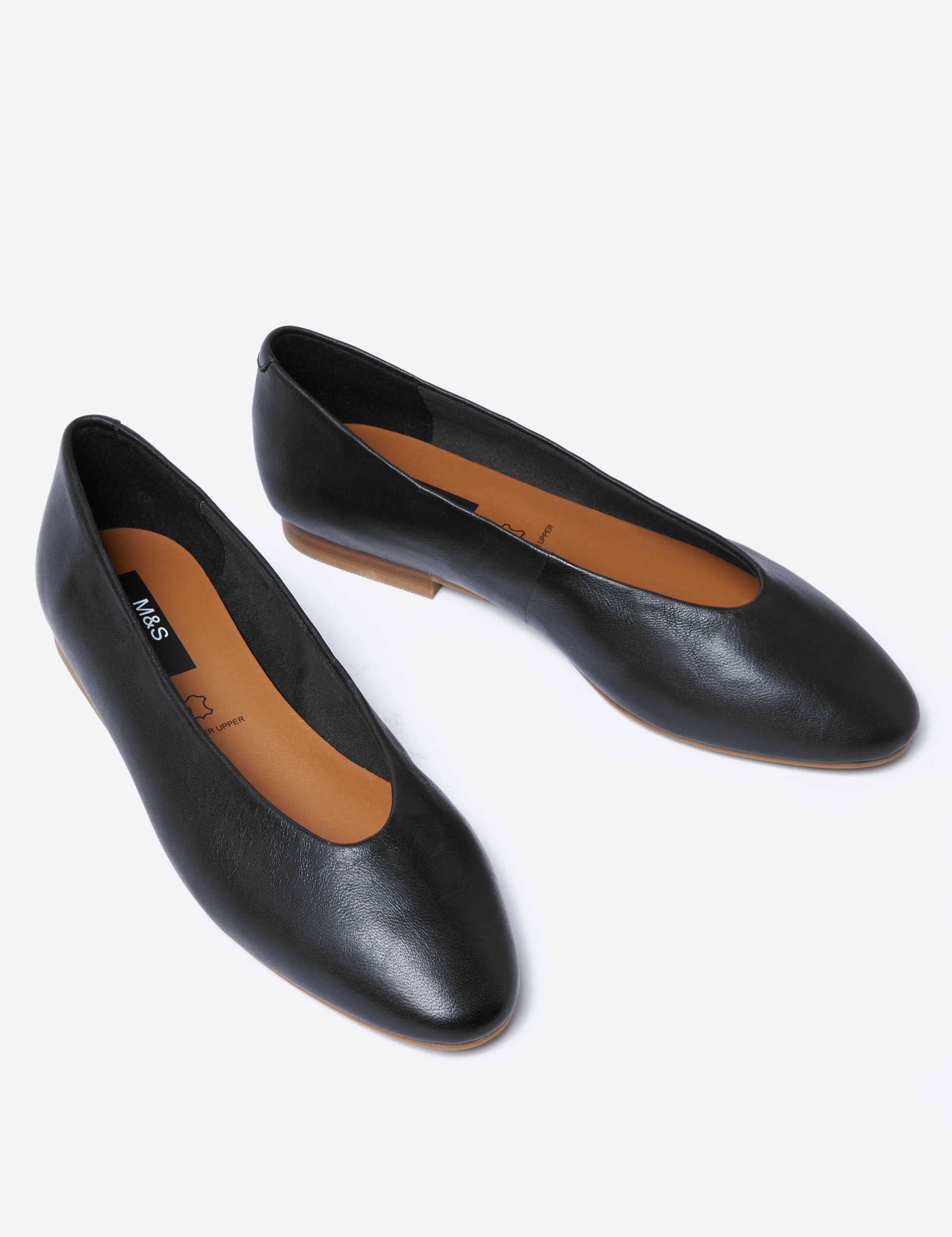 Leather High Vamp Almond Toe Pumps 3 of 5