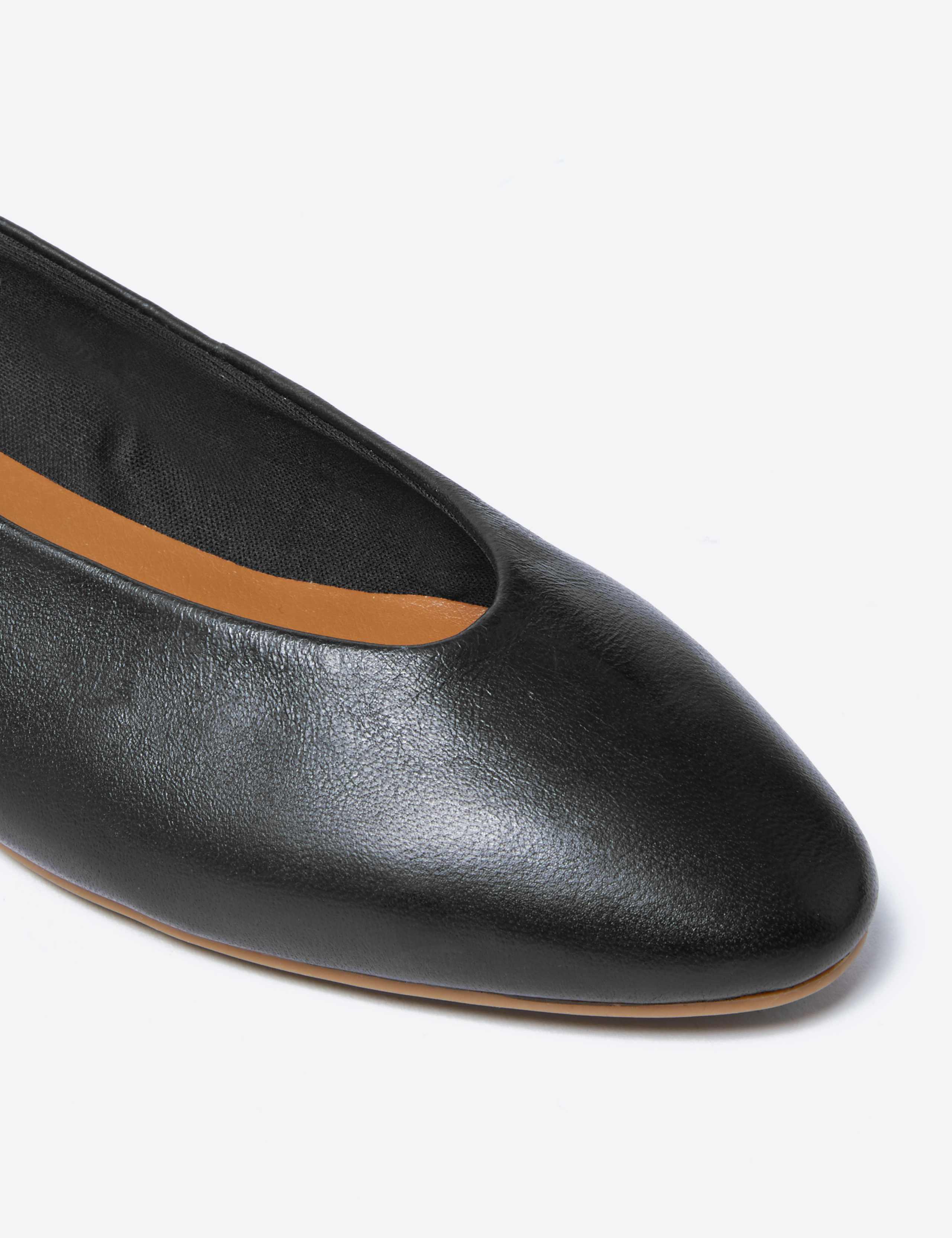 Leather High Vamp Almond Toe Pumps 4 of 5
