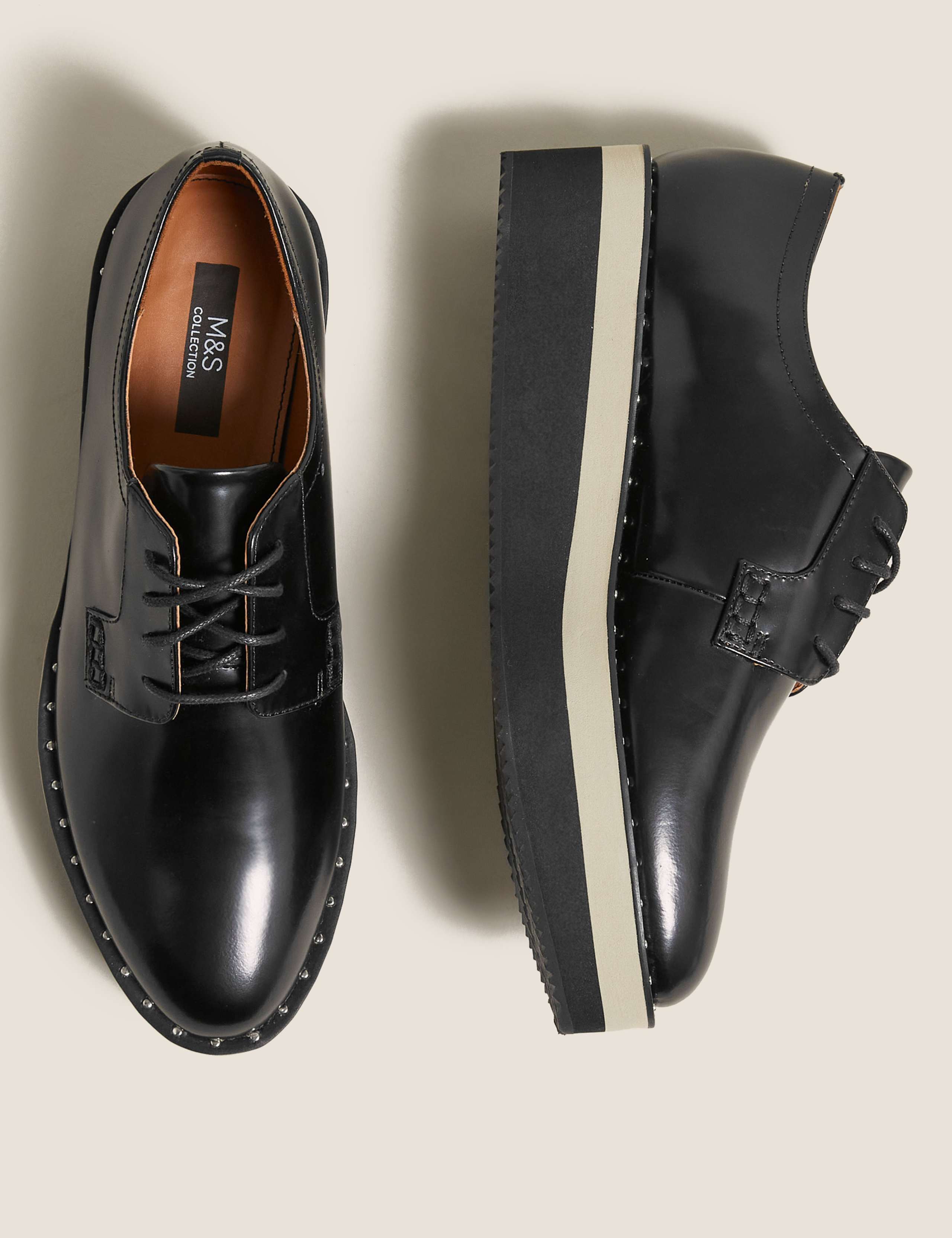 Leather Lace Up Flatform Brogues 4 of 6
