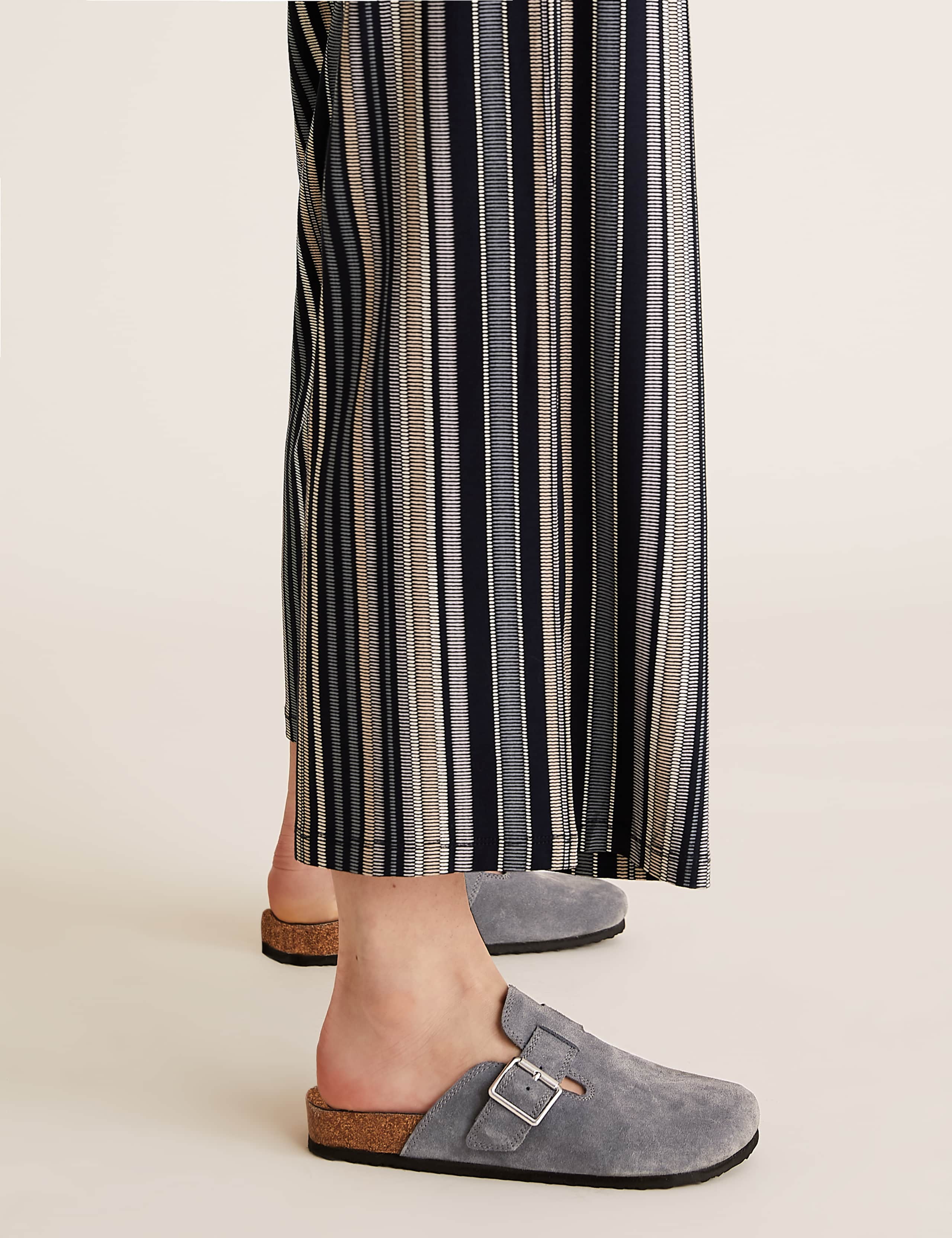 Suede Buckle Slip On Flat Mules 1 of 6