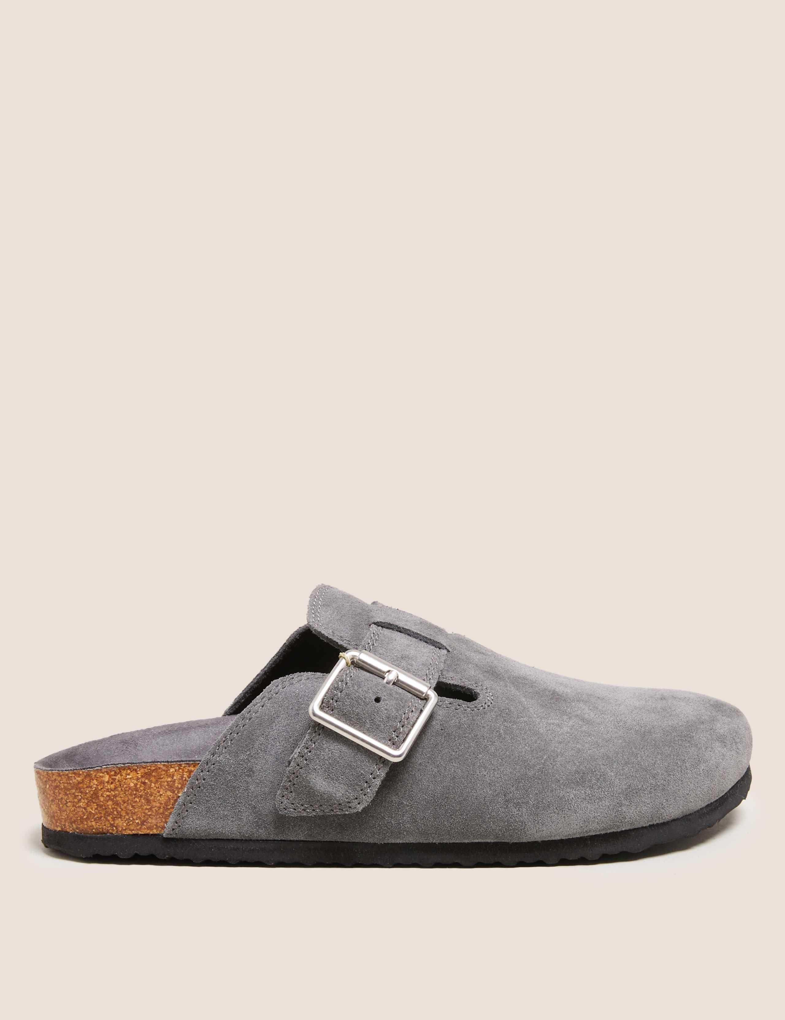 Suede Buckle Slip On Flat Mules 6 of 6