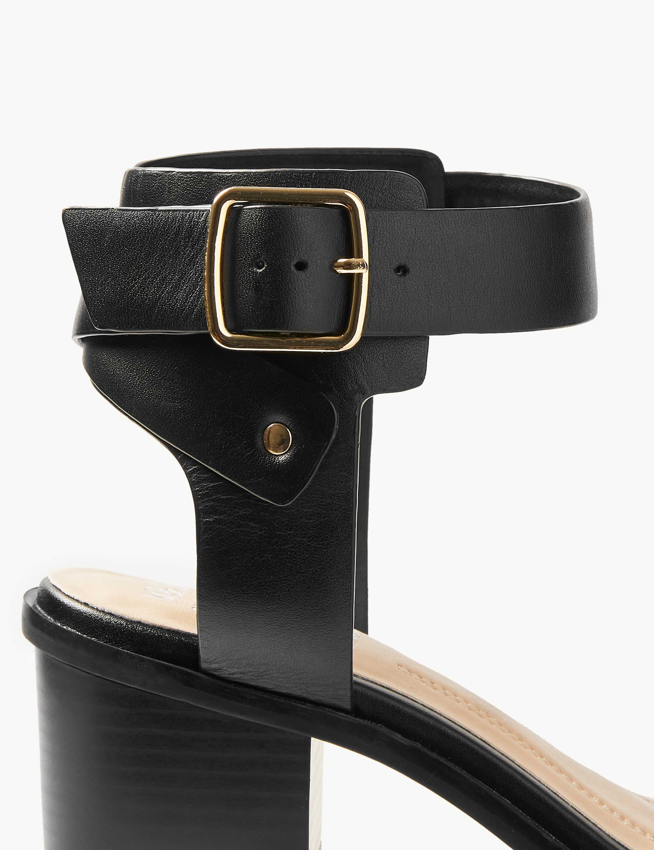 Wide Fit Leather Ankle Strap Sandals 4 of 5