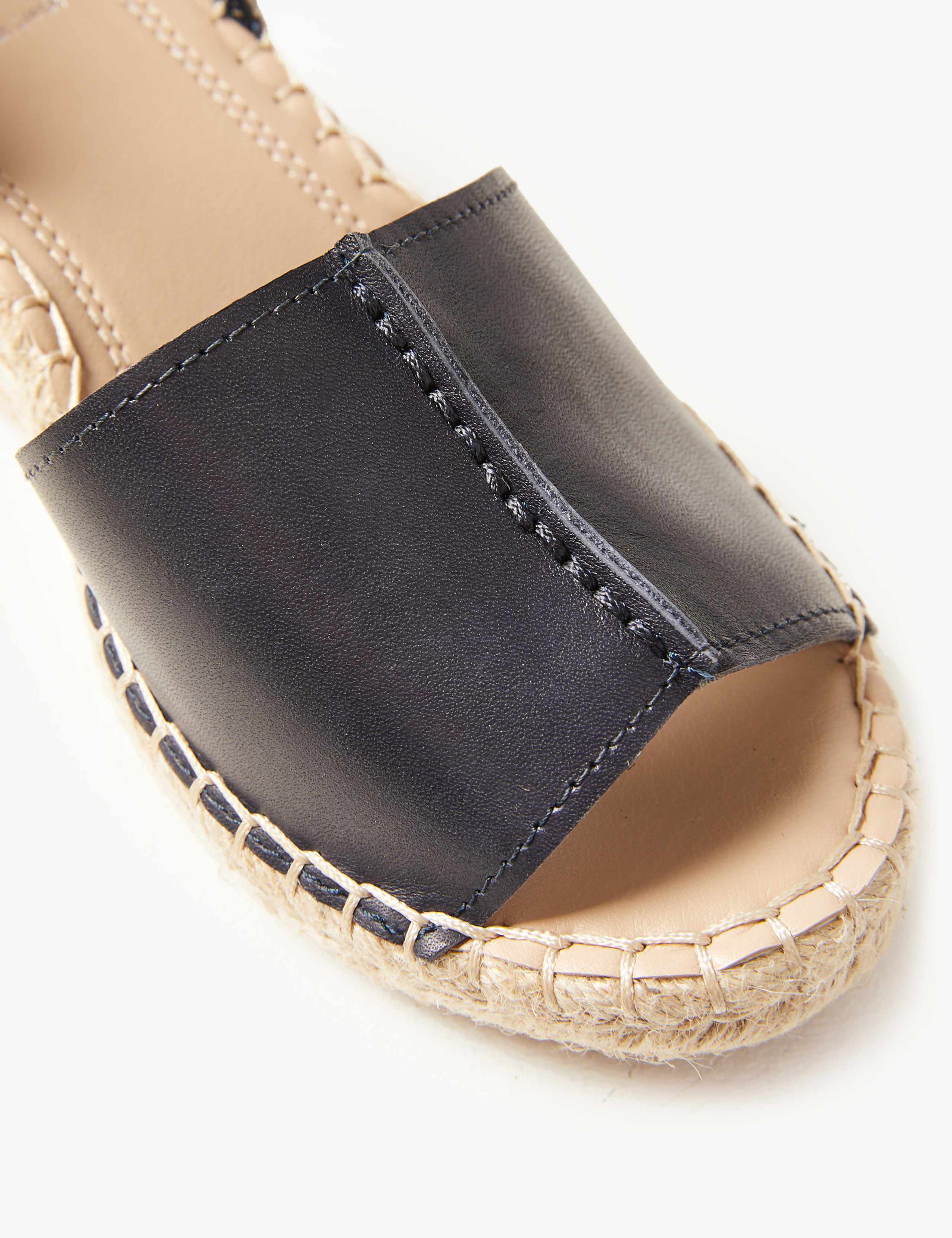 Wide Fit Leather Wedge Heel Espadrilles 4 of 5