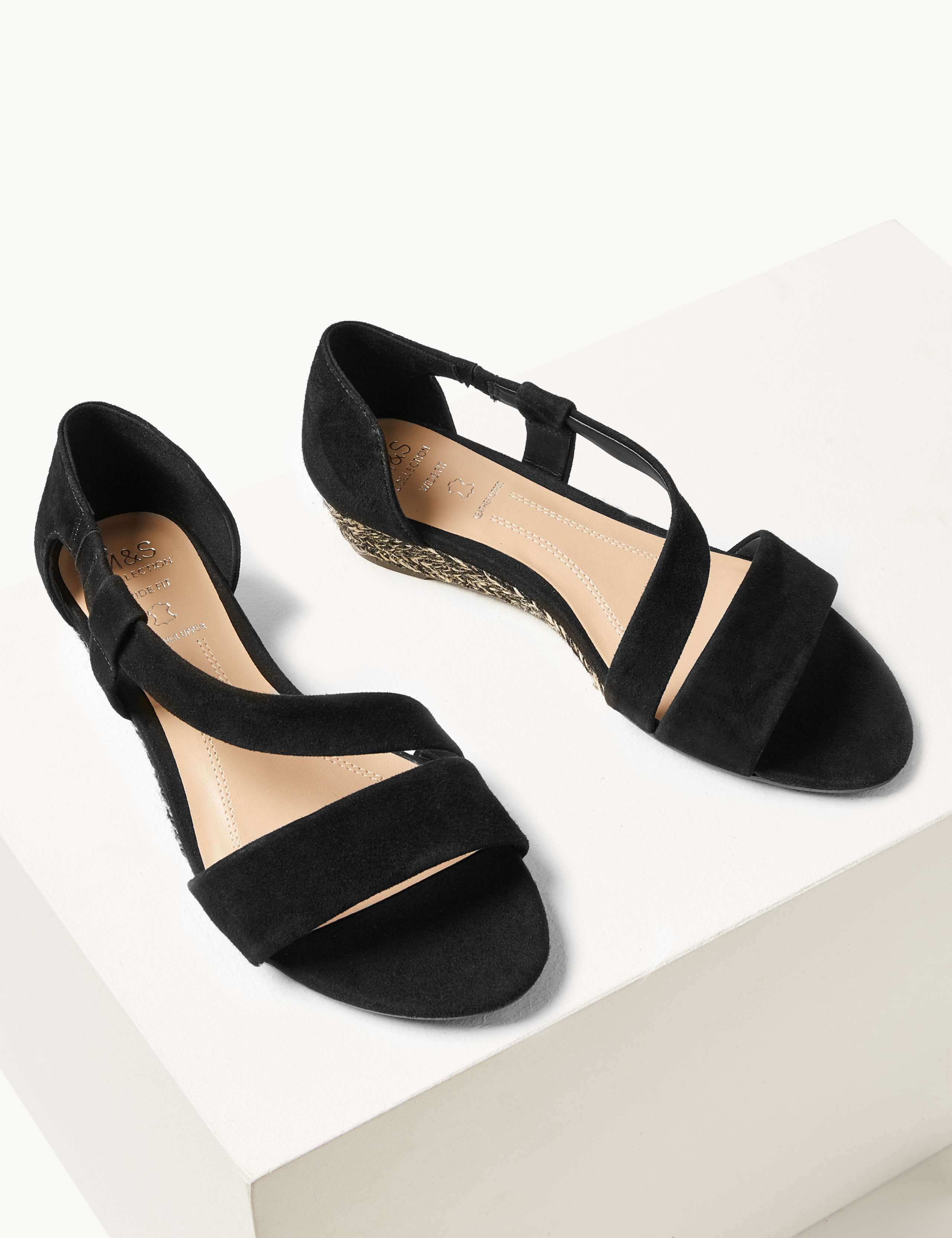 Wide Fit Suede Cross Over Strap Sandals 2 of 4