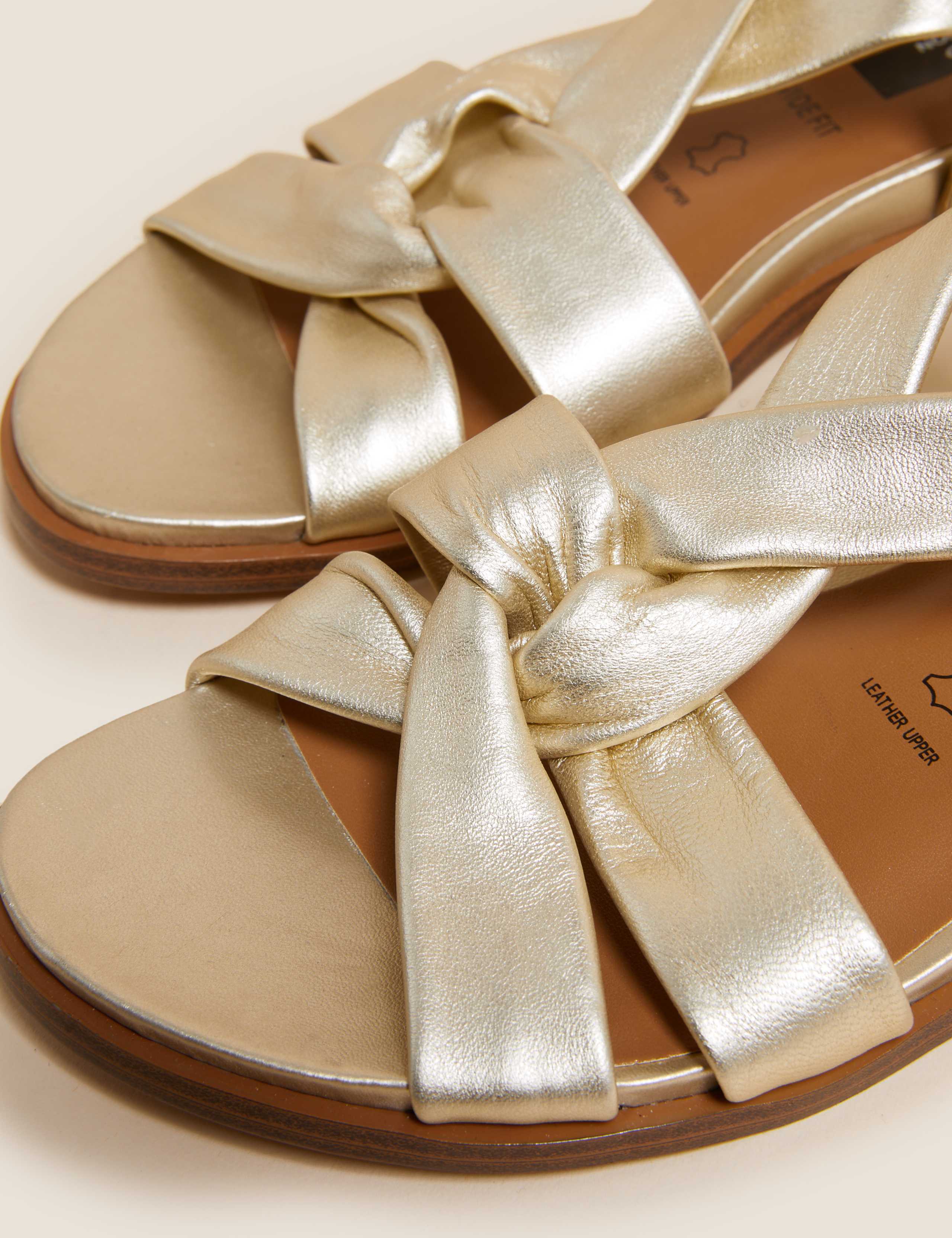 Wide Fit Leather Knot Gladiator Sandals 4 of 5