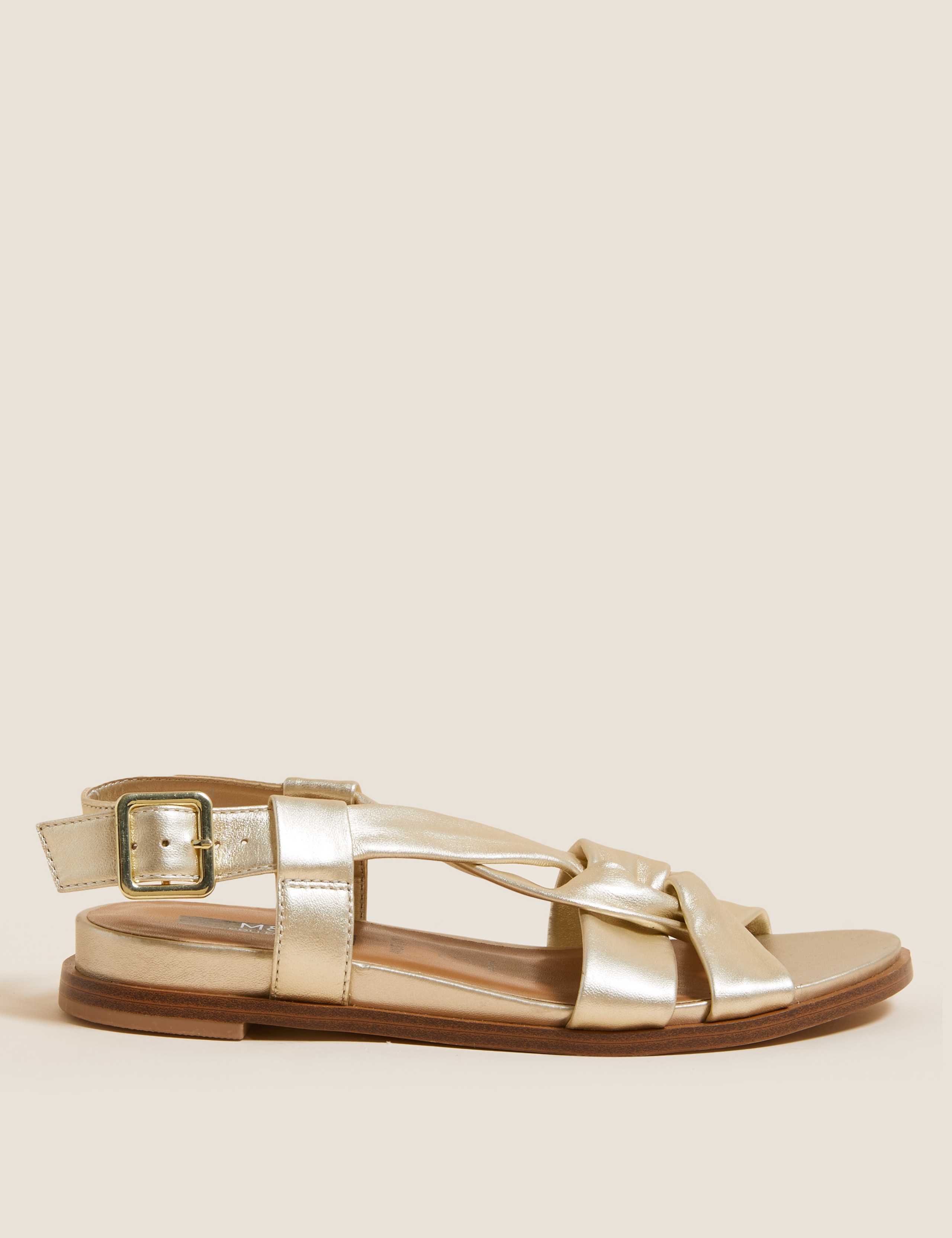 Wide Fit Leather Knot Gladiator Sandals 5 of 5