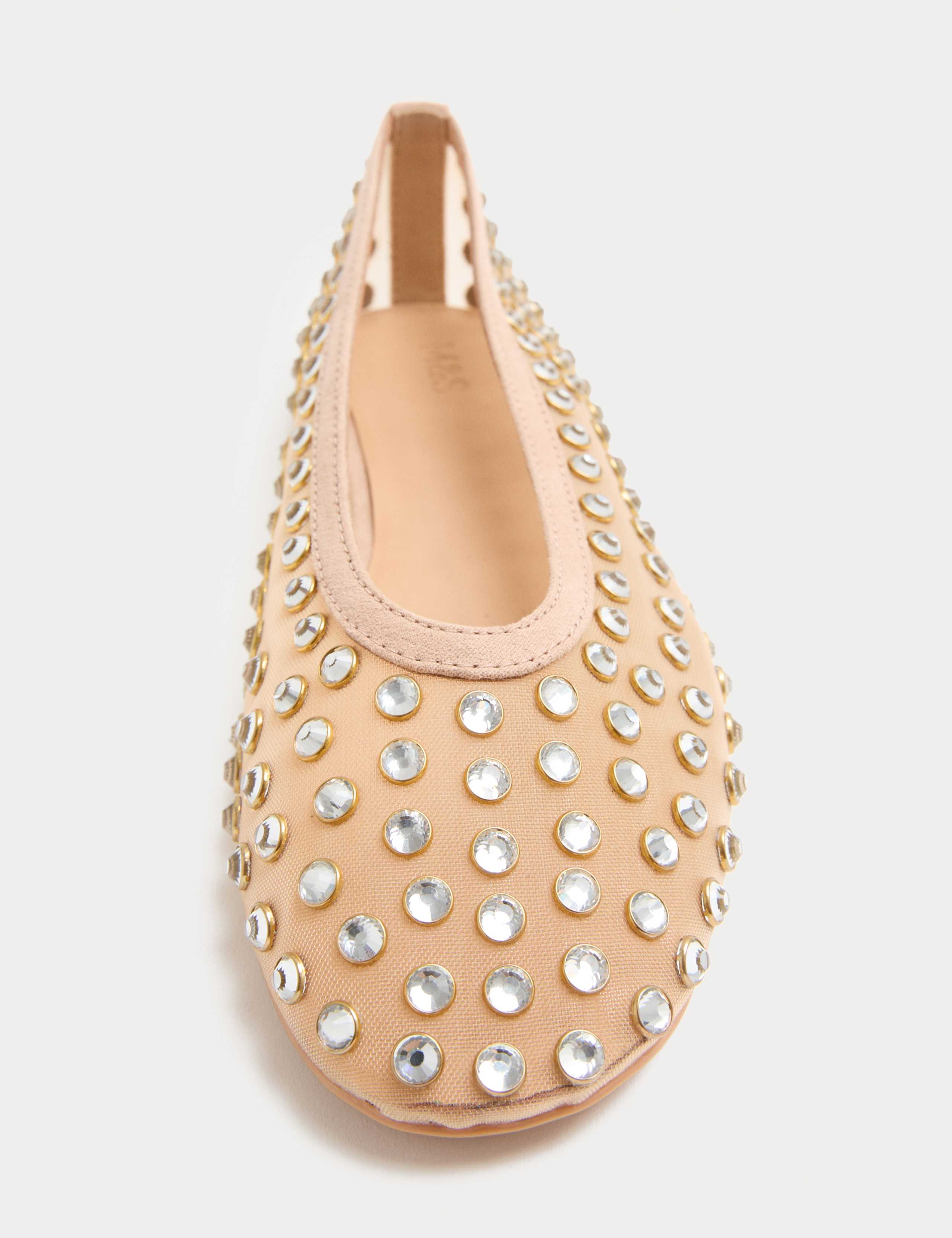 Gem Studded Flat Ballet Pumps 2 of 2