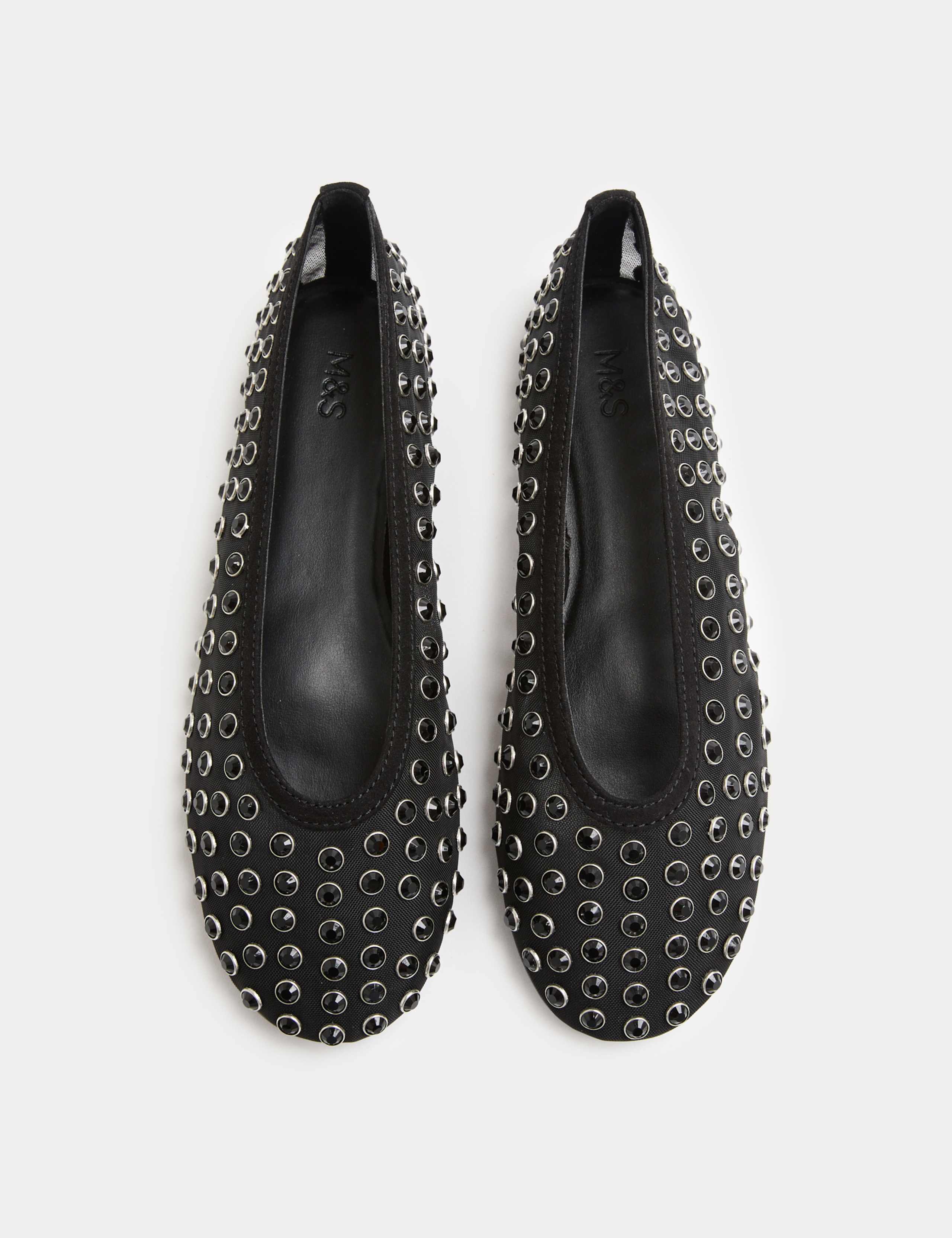 Gem Studded Flat Ballet Pumps 1 of 3