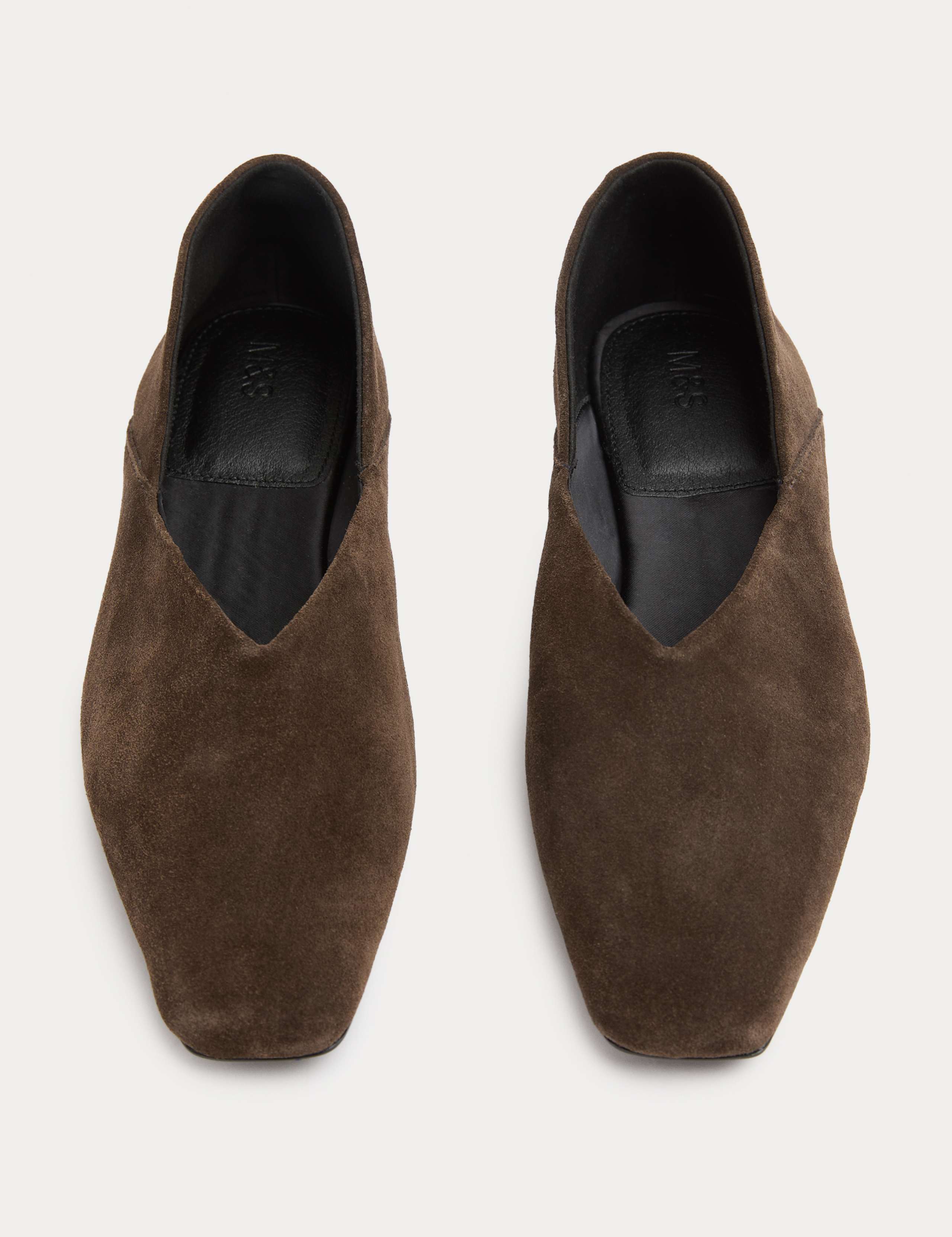 Suede Flat Chisel Toe Ballet Pumps 2 of 3