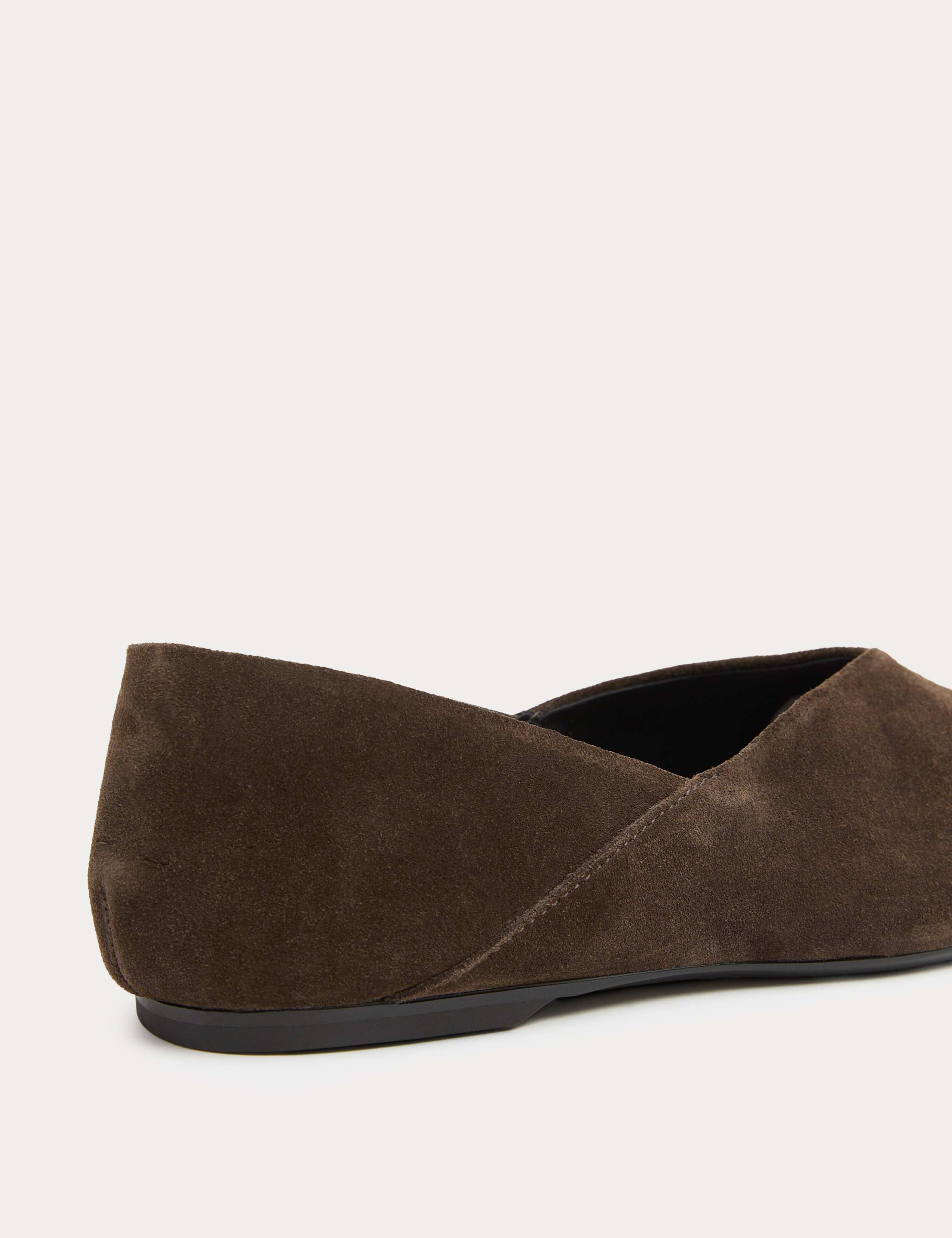 Suede Flat Chisel Toe Ballet Pumps 3 of 3
