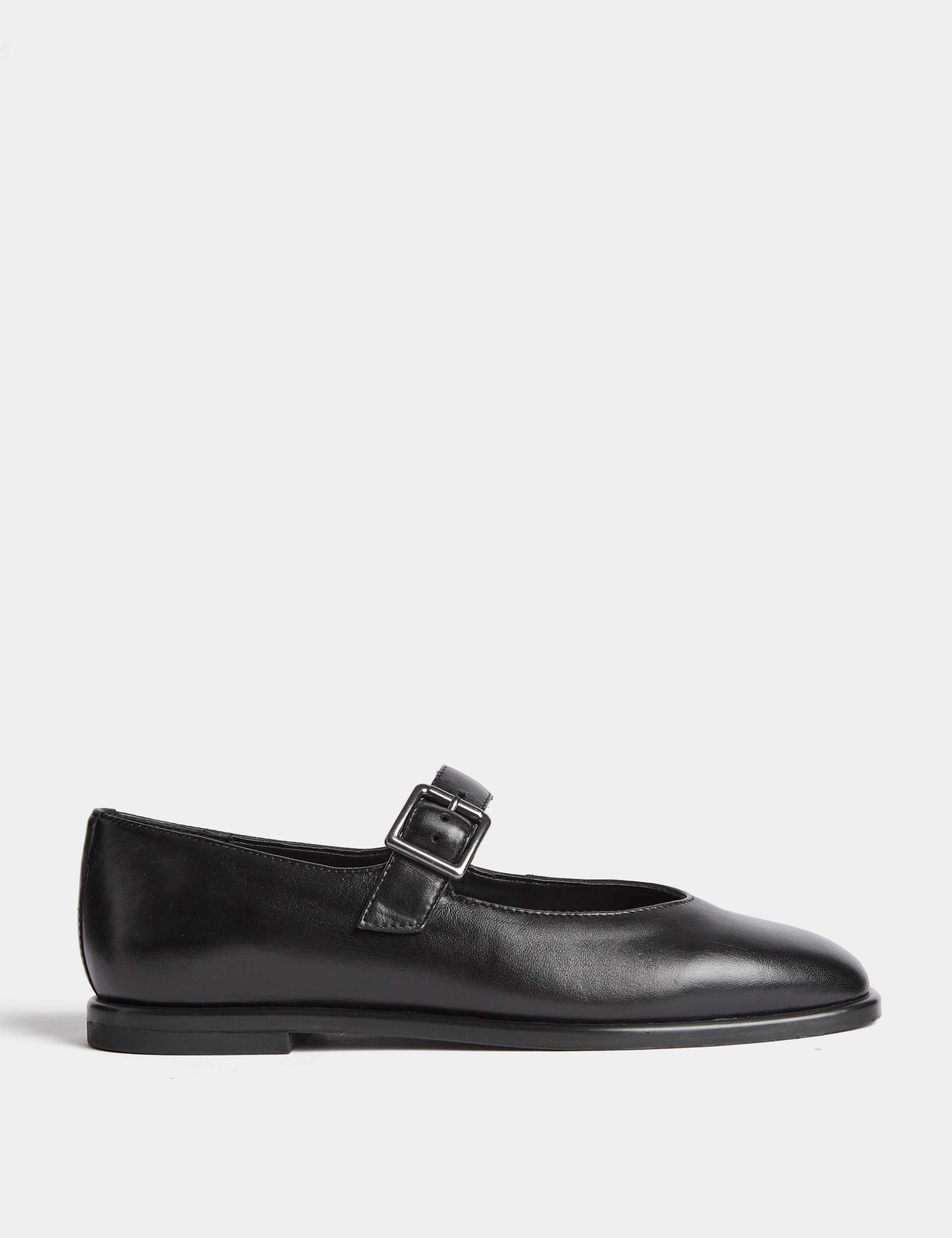Leather Strappy Flat Pumps 1 of 3