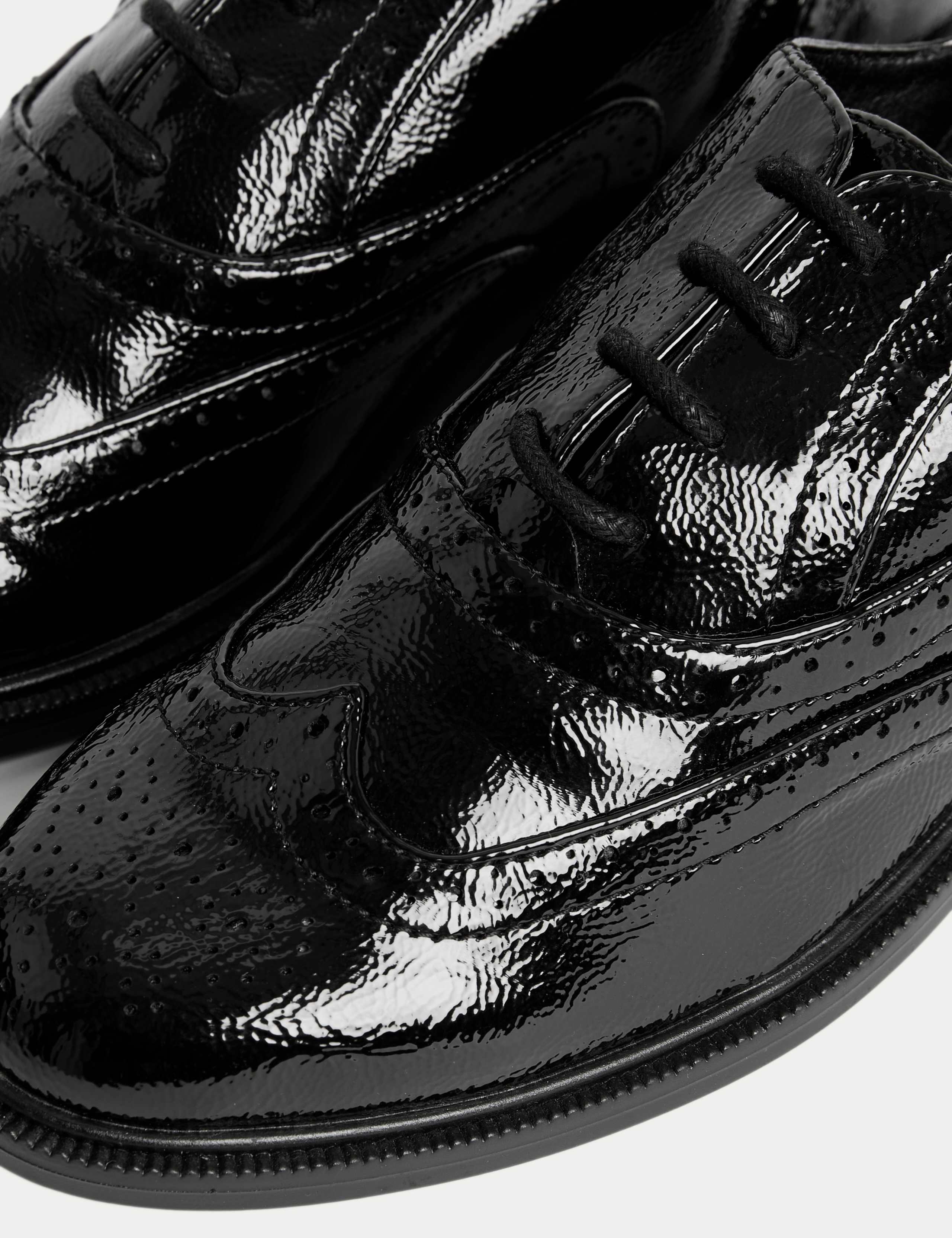 Leather Patent Flat Brogues 3 of 3