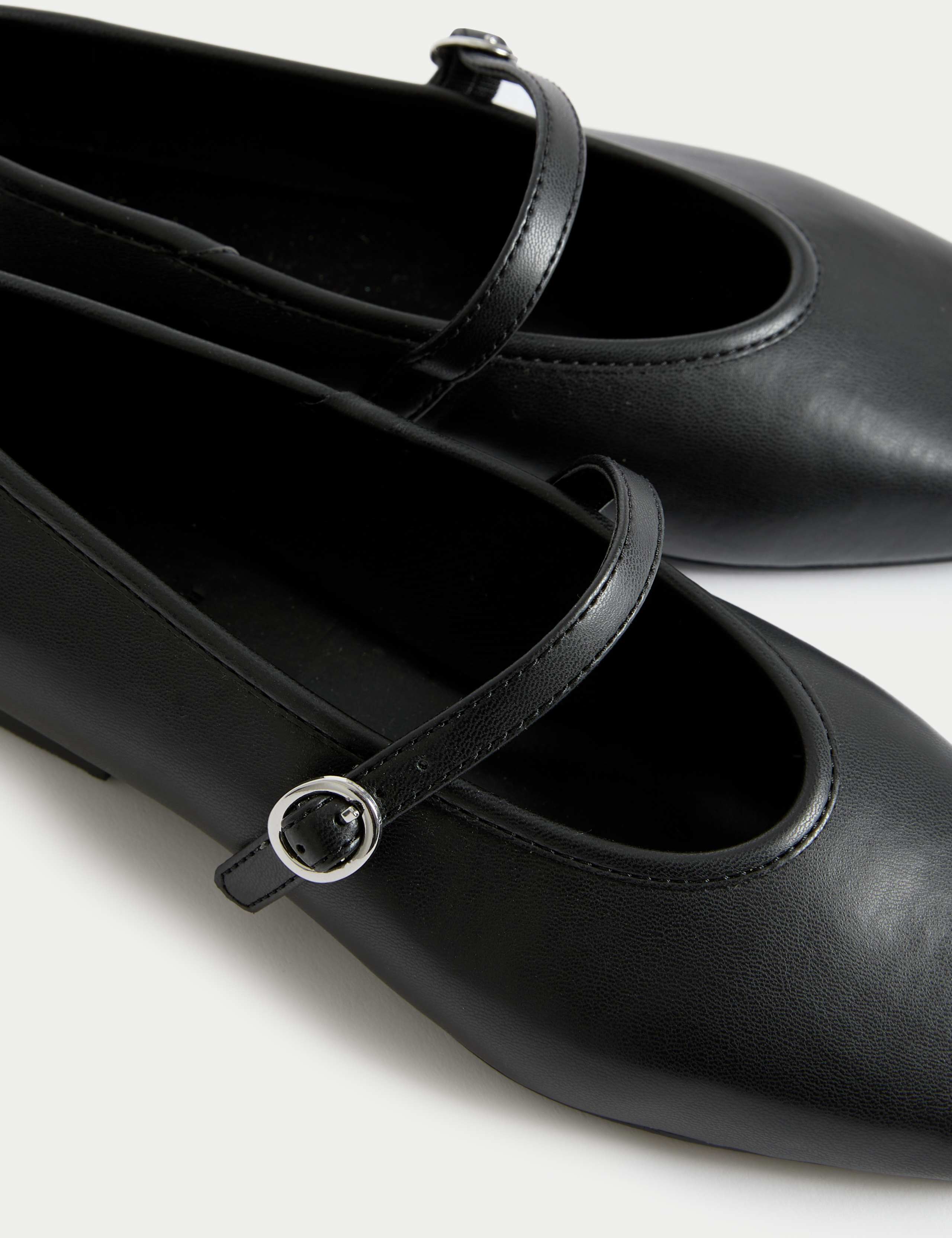 Wide Fit Strappy Flat Ballet Pumps 3 of 3