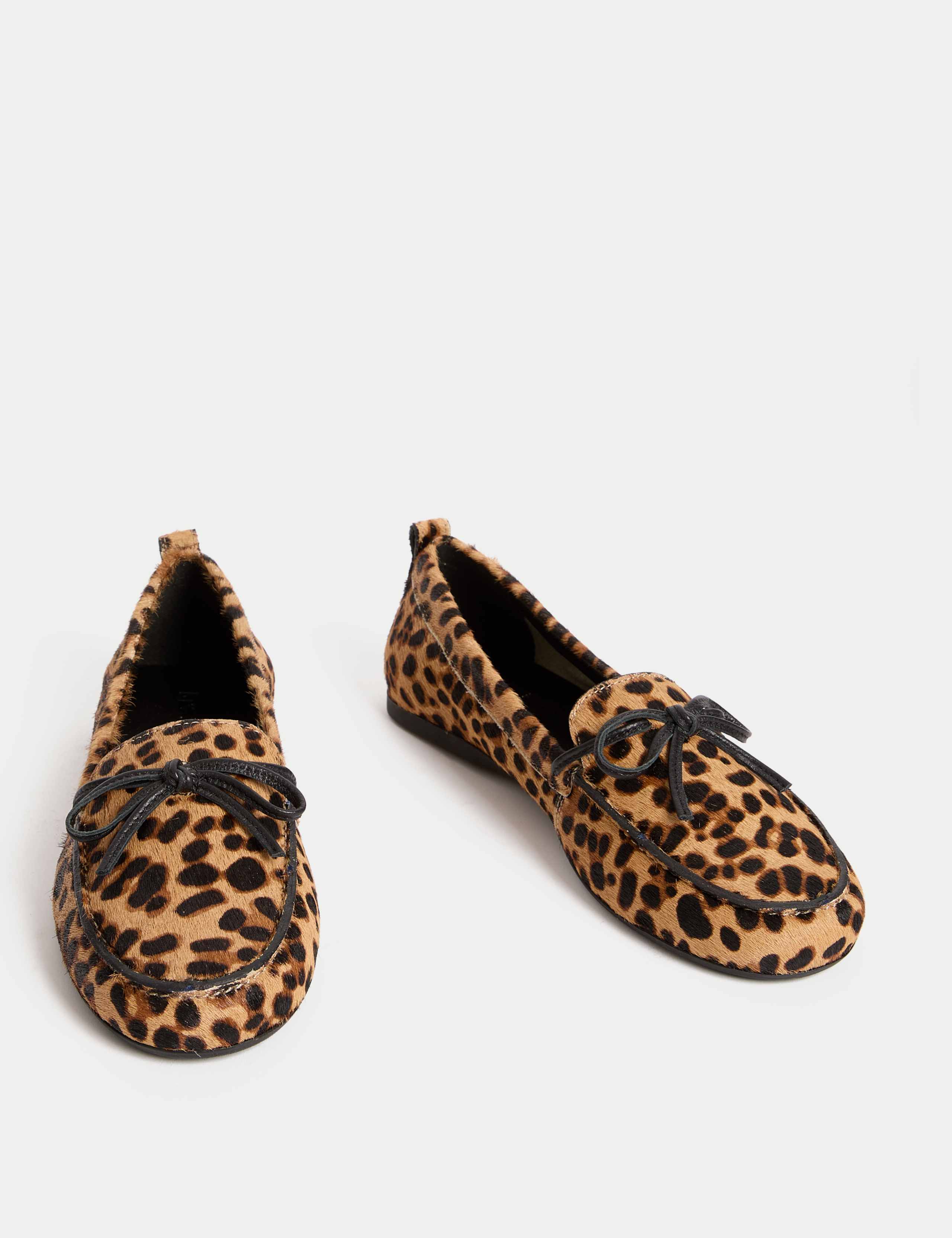 Leather Leopard Print Flat Boat Shoes 2 of 3