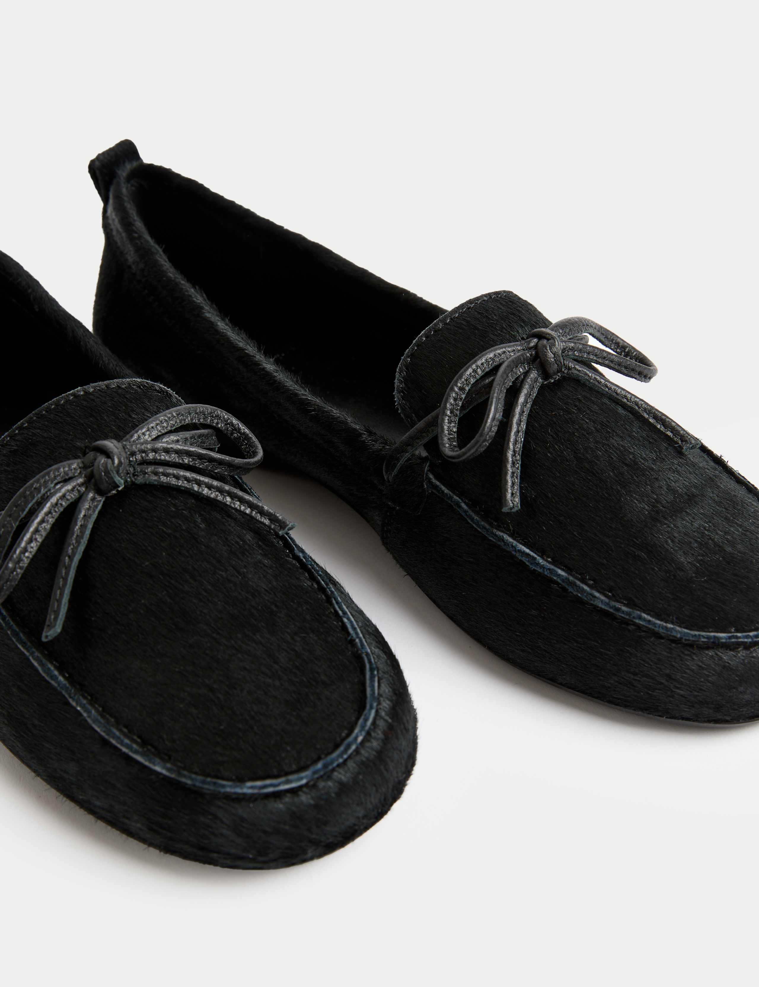 Leather Bow Flat Boat Shoes 3 of 3