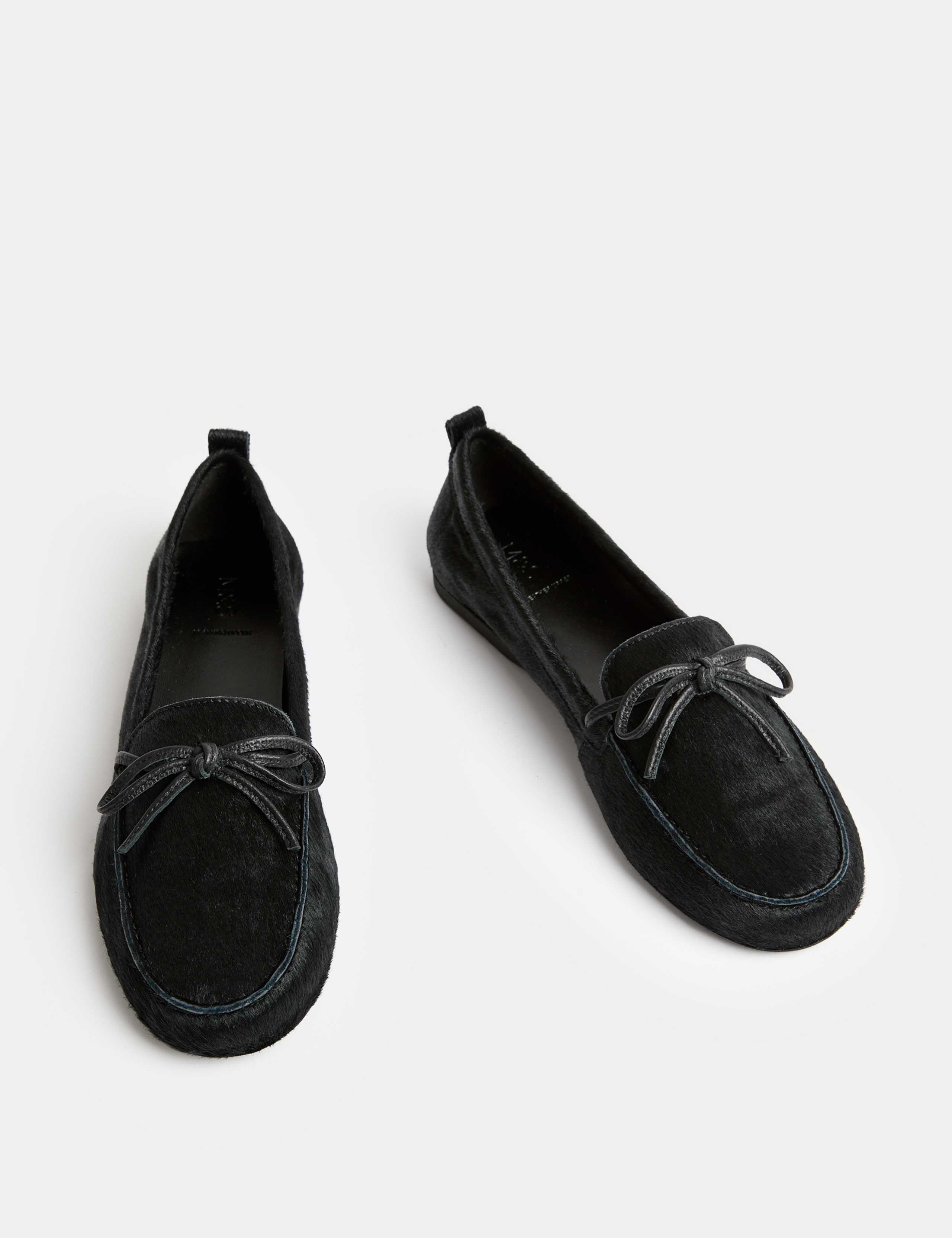 Leather Bow Flat Boat Shoes 2 of 3