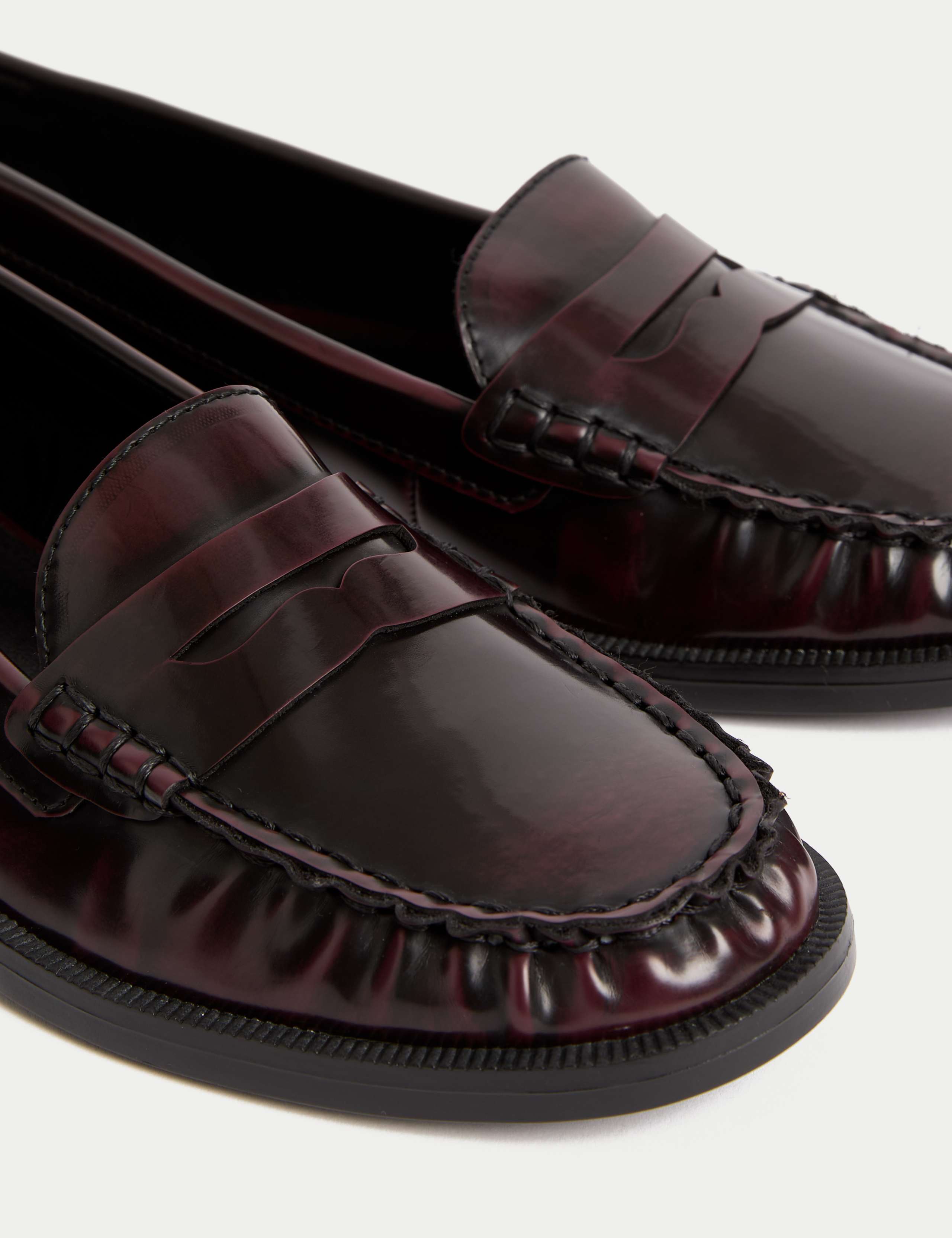 Wide Fit Patent Flat Penny Loafers 3 of 3