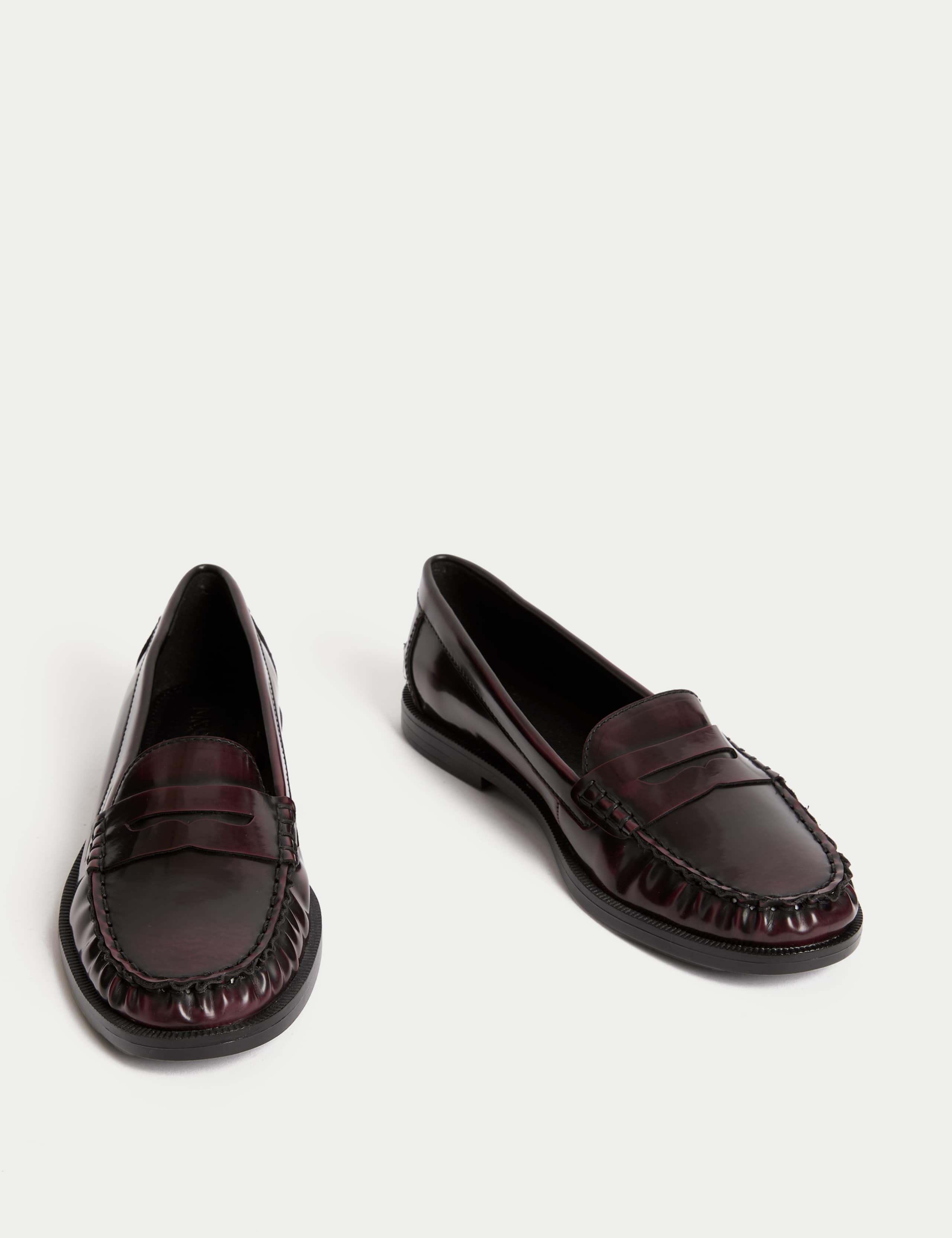 Wide Fit Patent Flat Penny Loafers 2 of 3