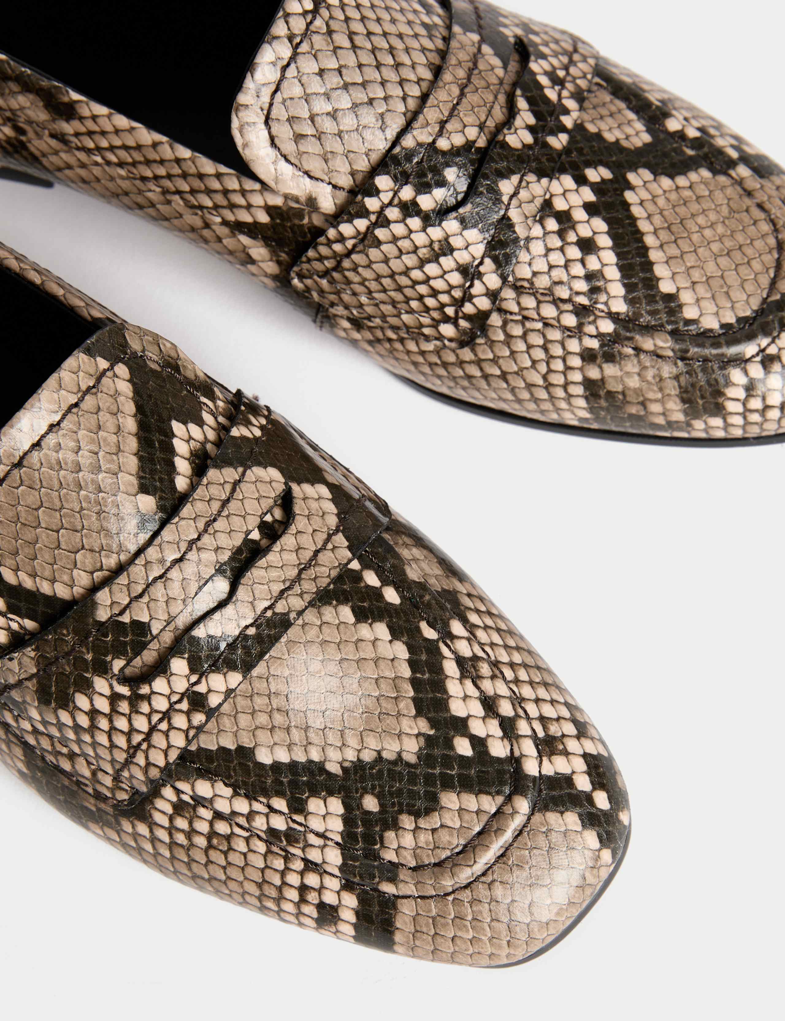 Snake Print Flat Loafers 3 of 3