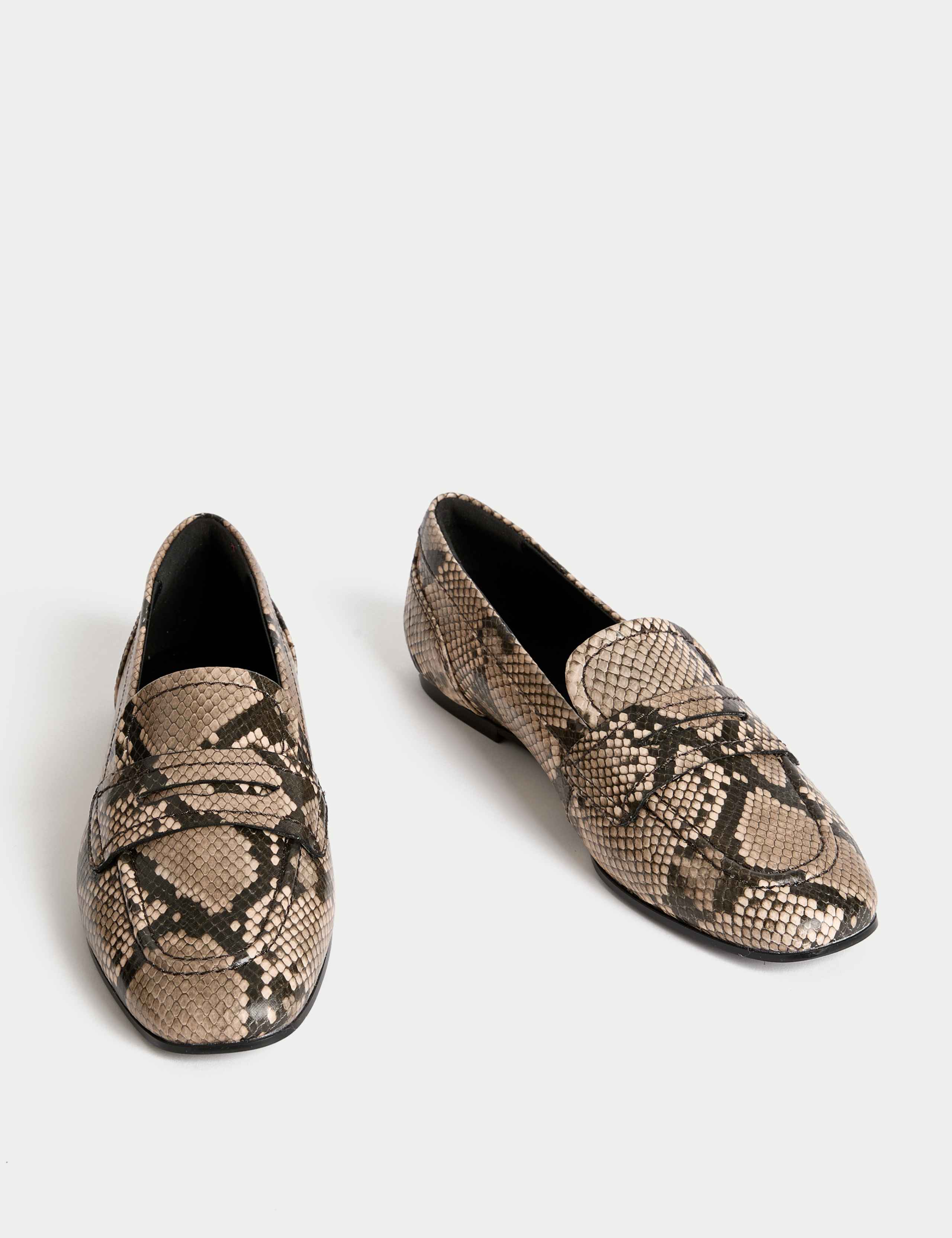 Snake Print Flat Loafers 2 of 3