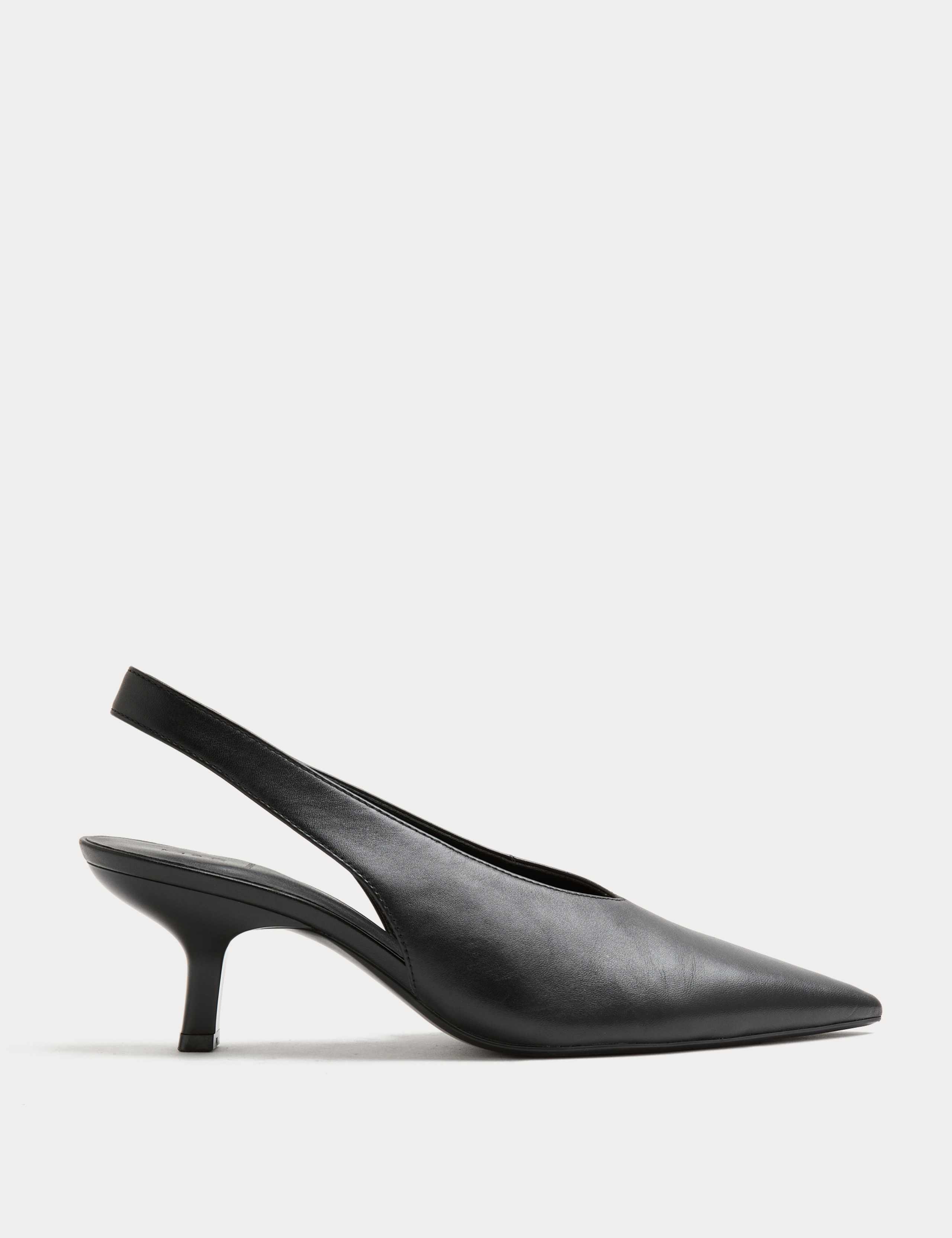 Leather Kitten Heel Slingback Court Shoes 2 of 3