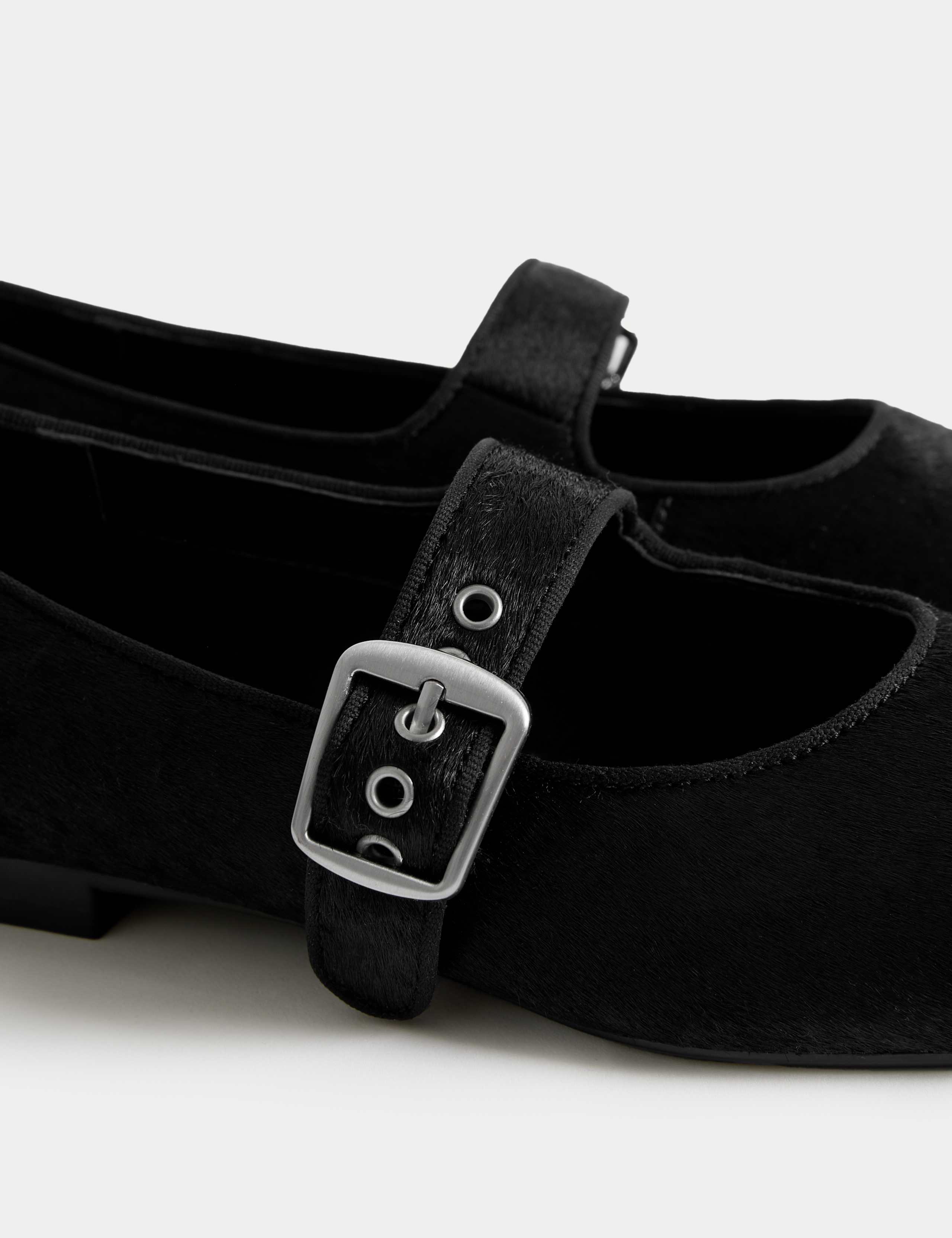 Leather Buckle Flat Ballet Pumps 2 of 2