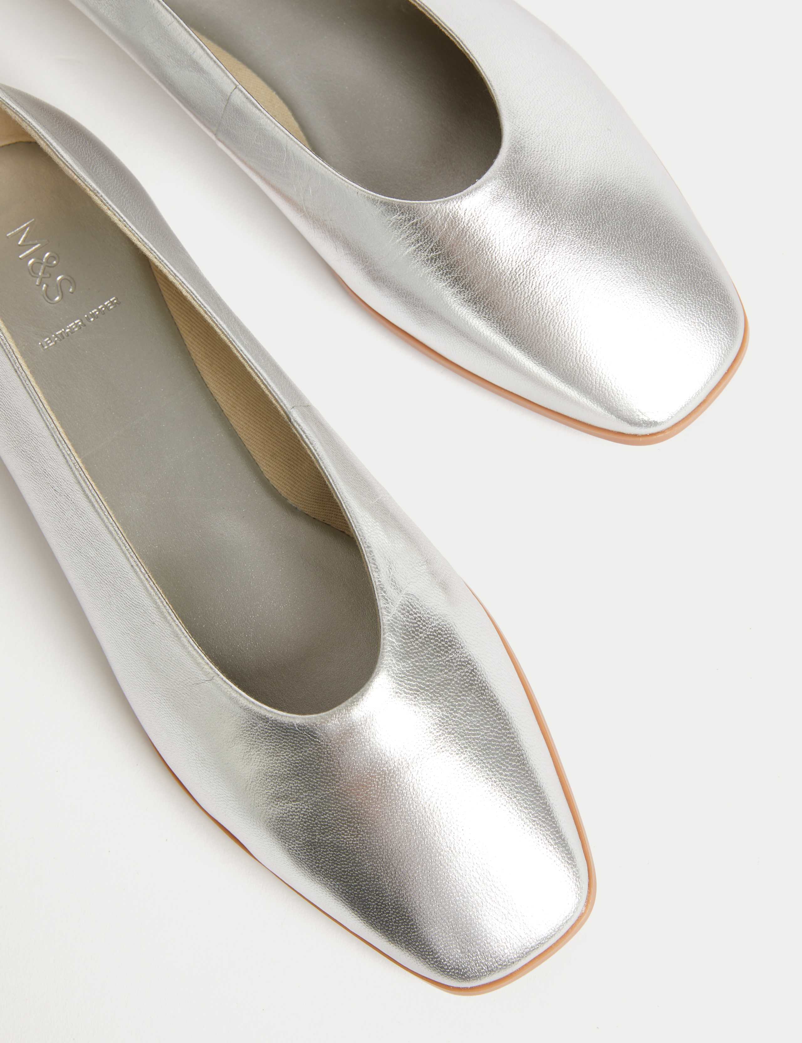 Leather Square Toe Ballet Pumps 3 of 3