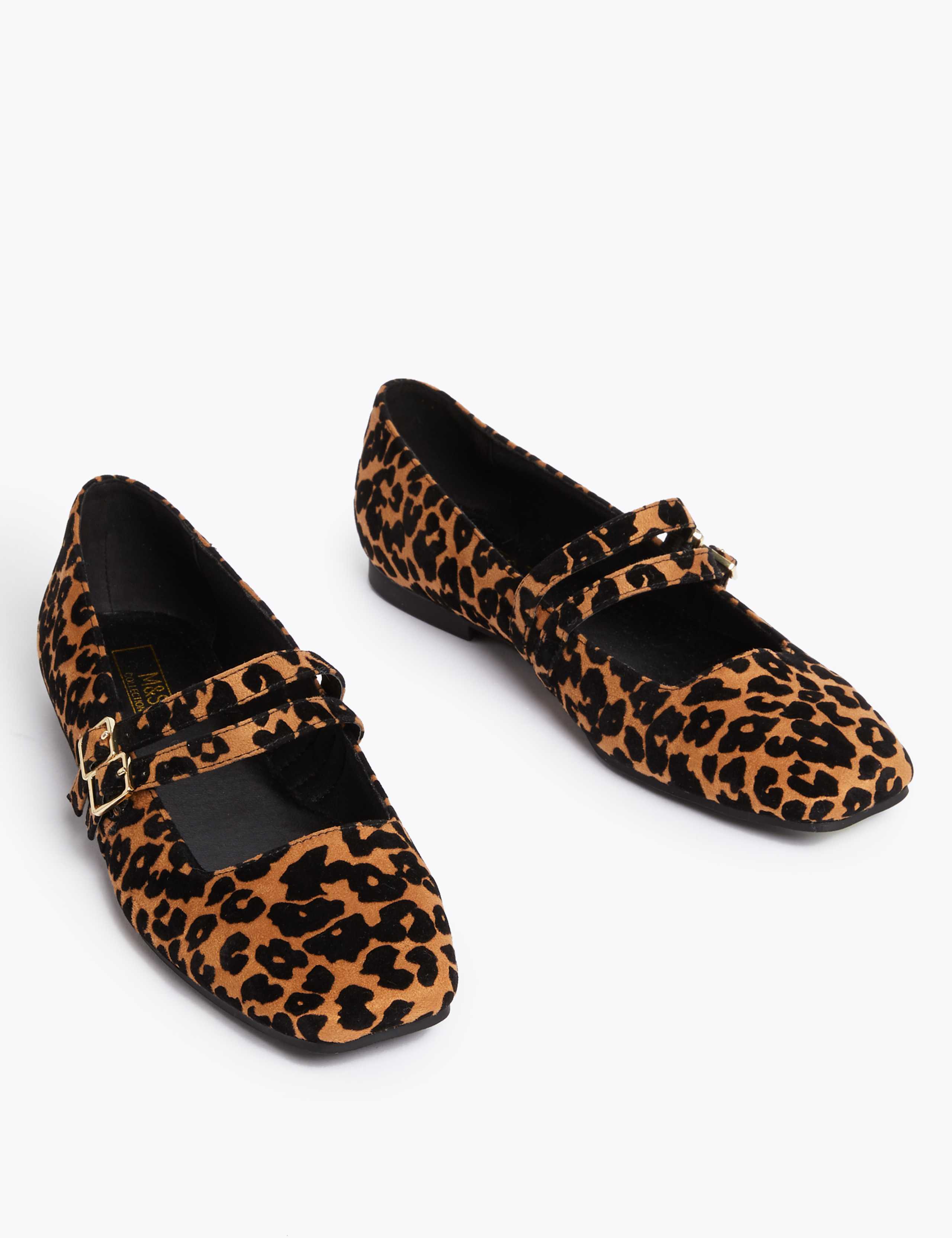 Leopard Print Square Toe Ballet Pumps 2 of 4
