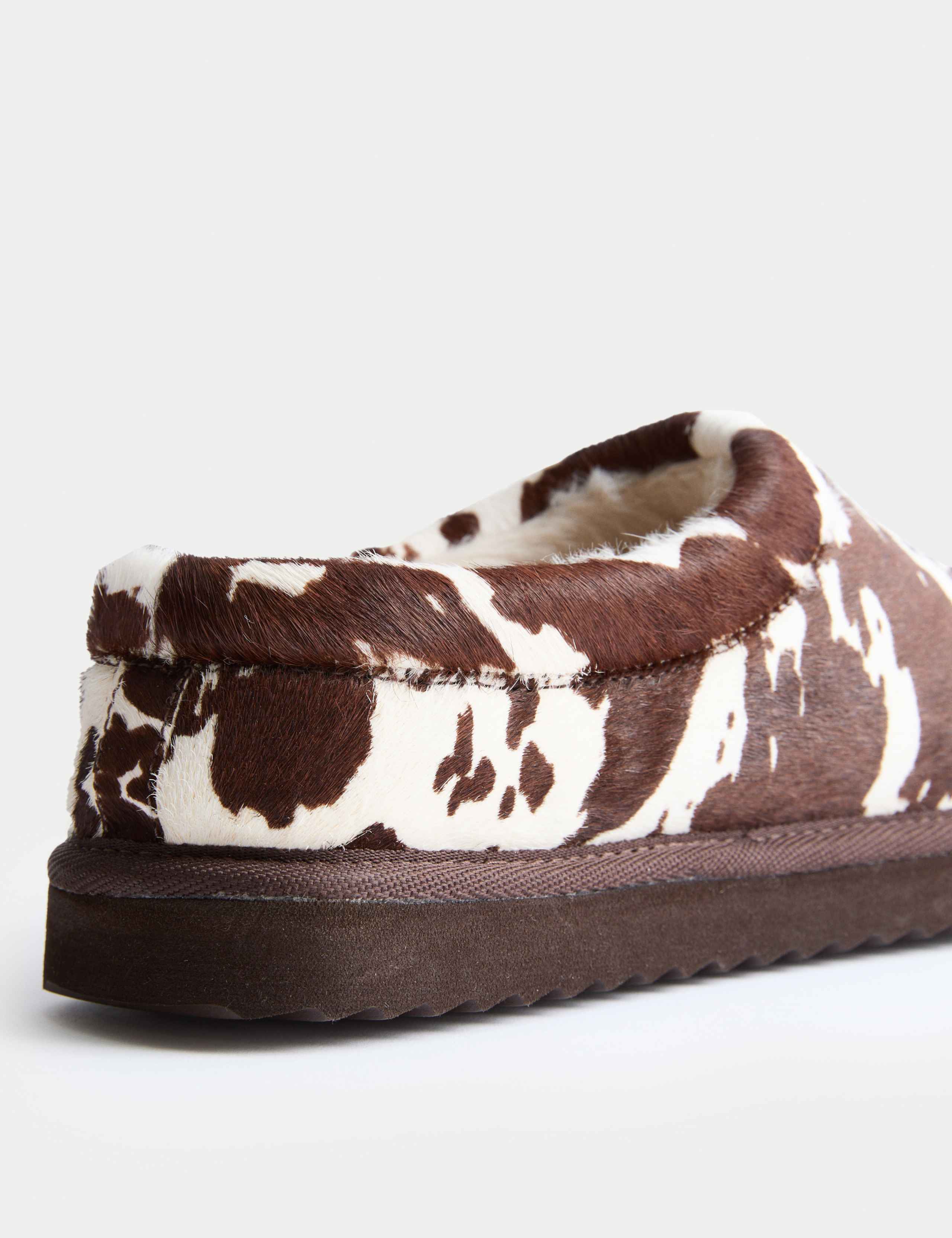 Suede Cow Print Clog Slippers 3 of 3