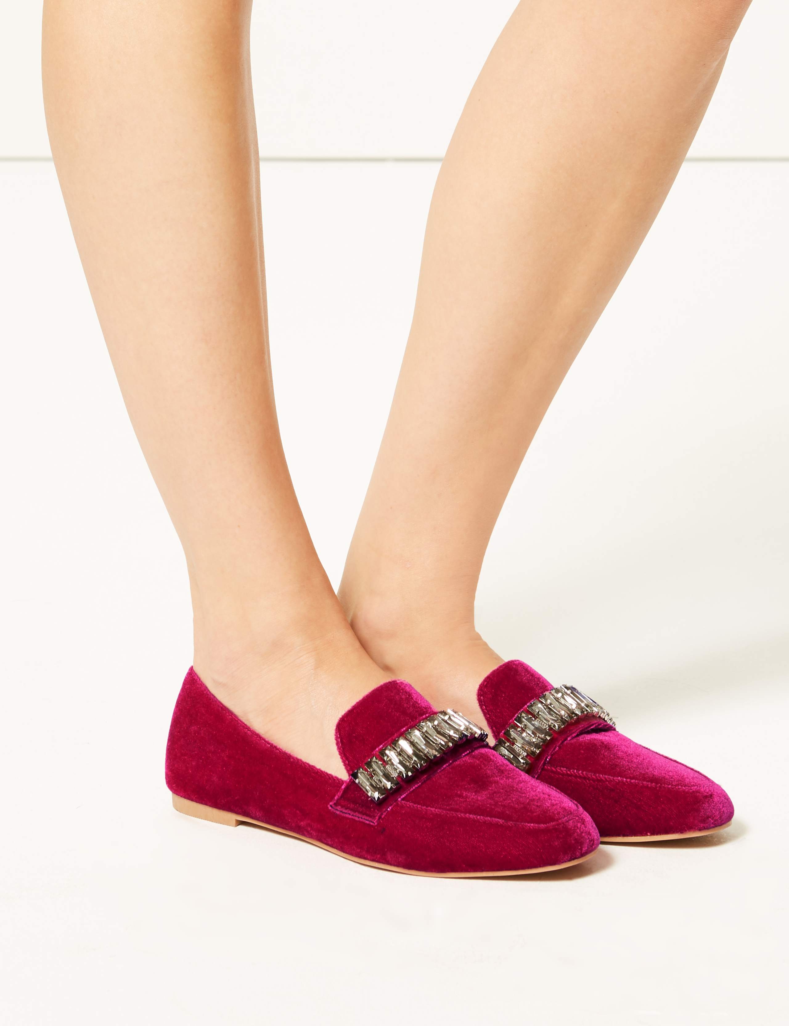 Jewel Trim Square Toe Loafers 1 of 6
